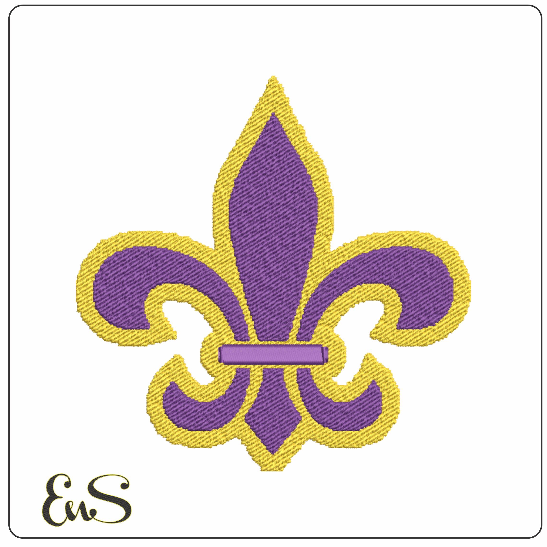 LSU Fighting Tigers Fleur embroidery design - LSU Fleur Logo - Louisiana State University Logo embroidery machine pattern embroidery file - instant download in a frame