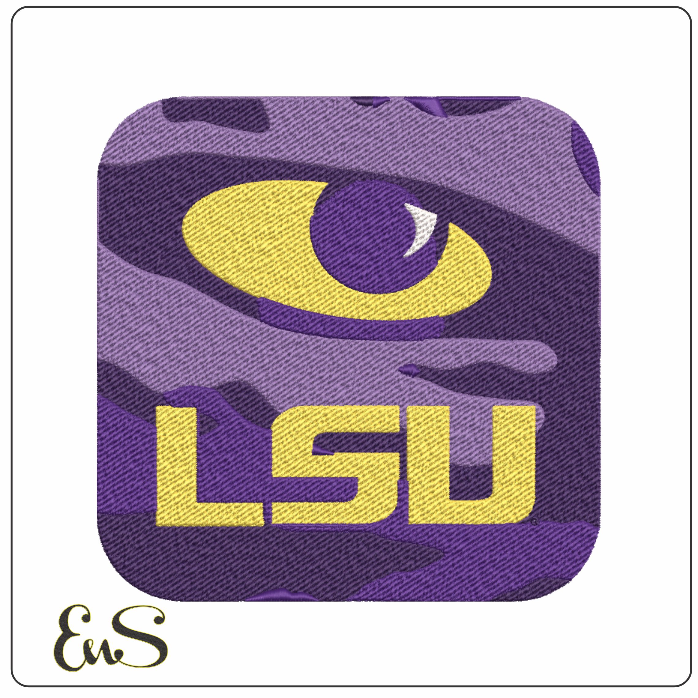 LSU Fighting Tigers Eye embroidery design - LSU Tiger Eye Logo embroidery machine pattern embroidery file - instant download in a frame