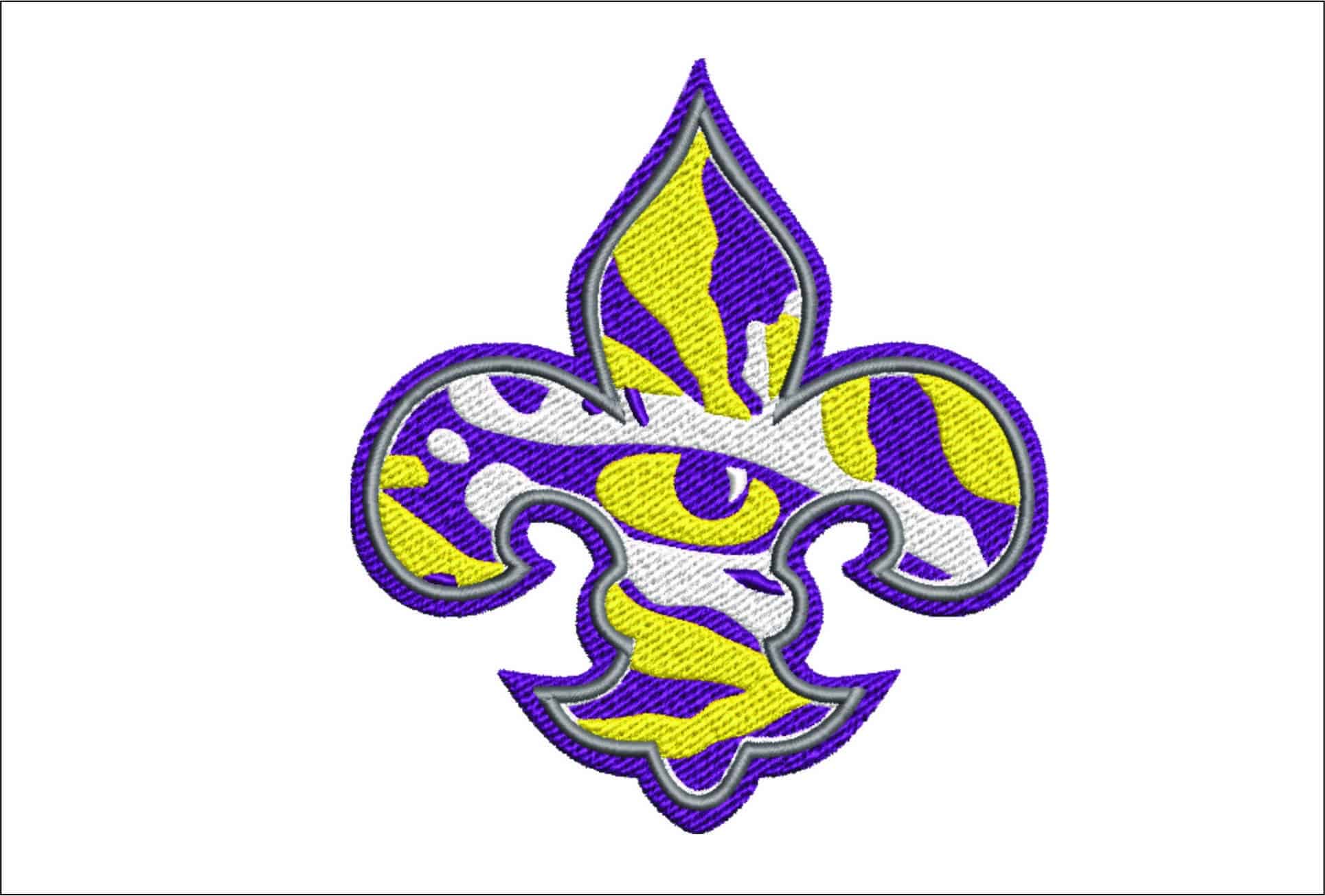 LSU Fleur Eye embroidery design - LSU Fleur Eye Logo embroidery machine pattern embroidery file - instant download in a frame