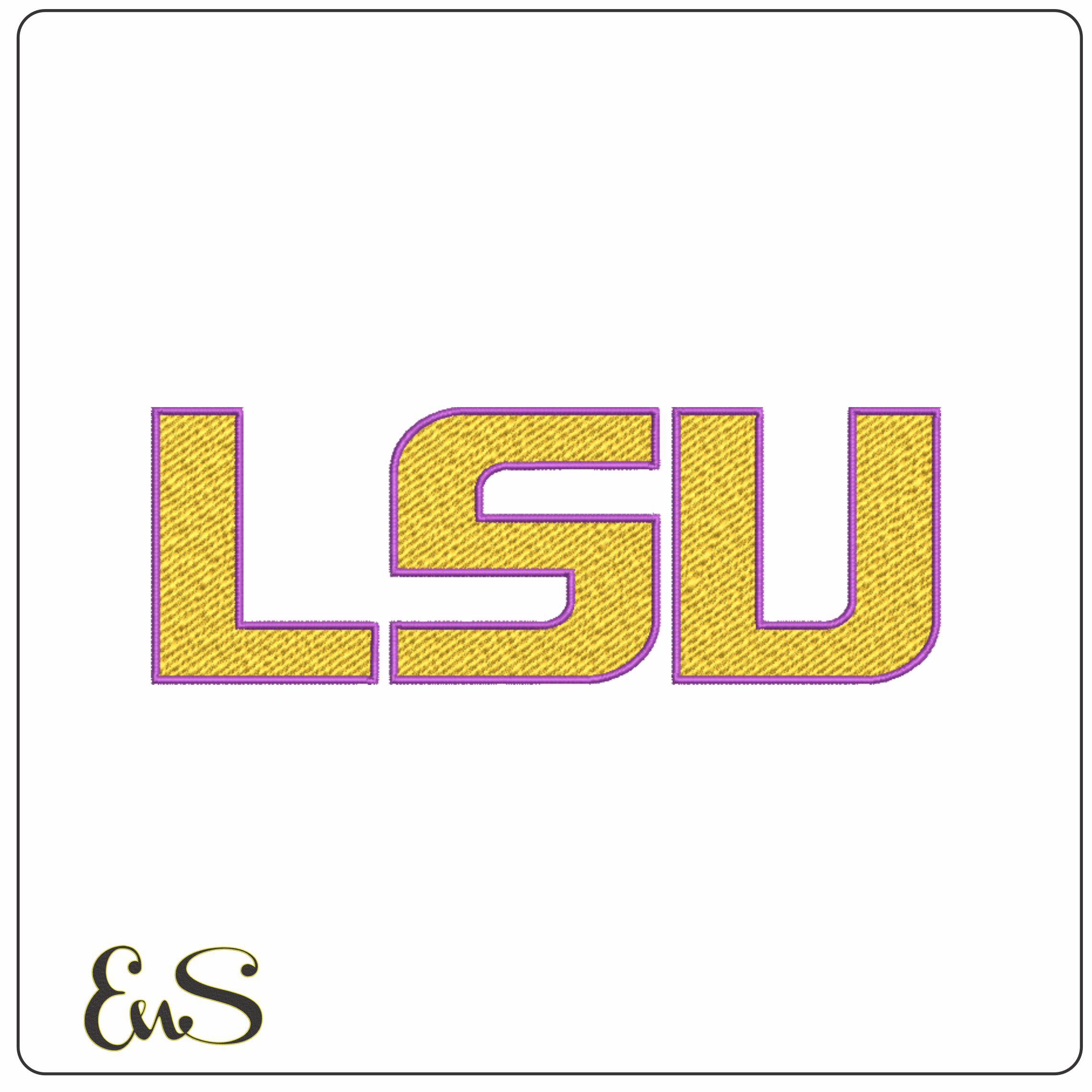 LSU Highlight embroidery design  - LSU Highlight Logo  embroidery machine  pattern embroidery file - instant download in a frame