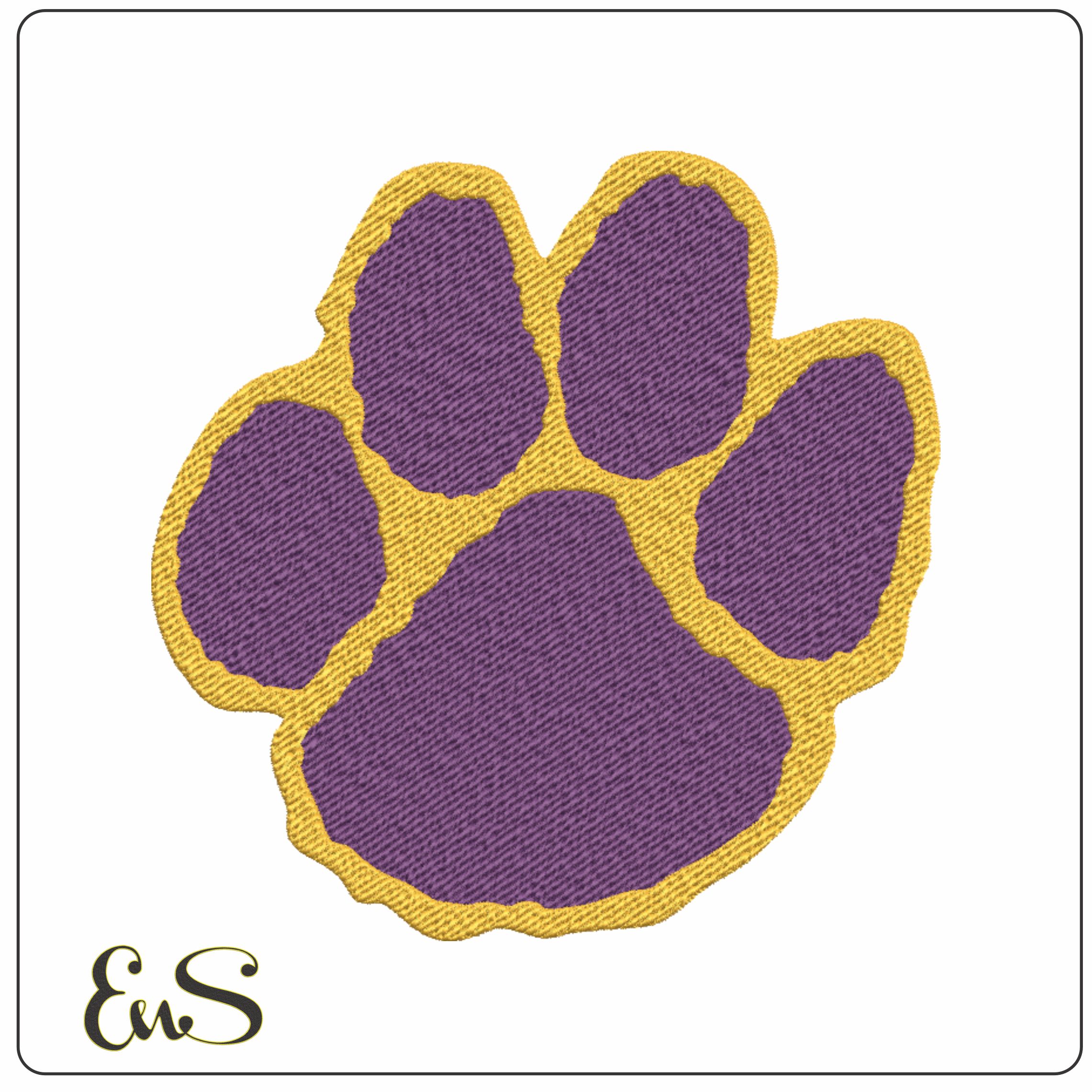 LSU Paw Fighting Tigers embroidery - LSU Paw Logo embroidery machine pattern embroidery file - instant download in a frame