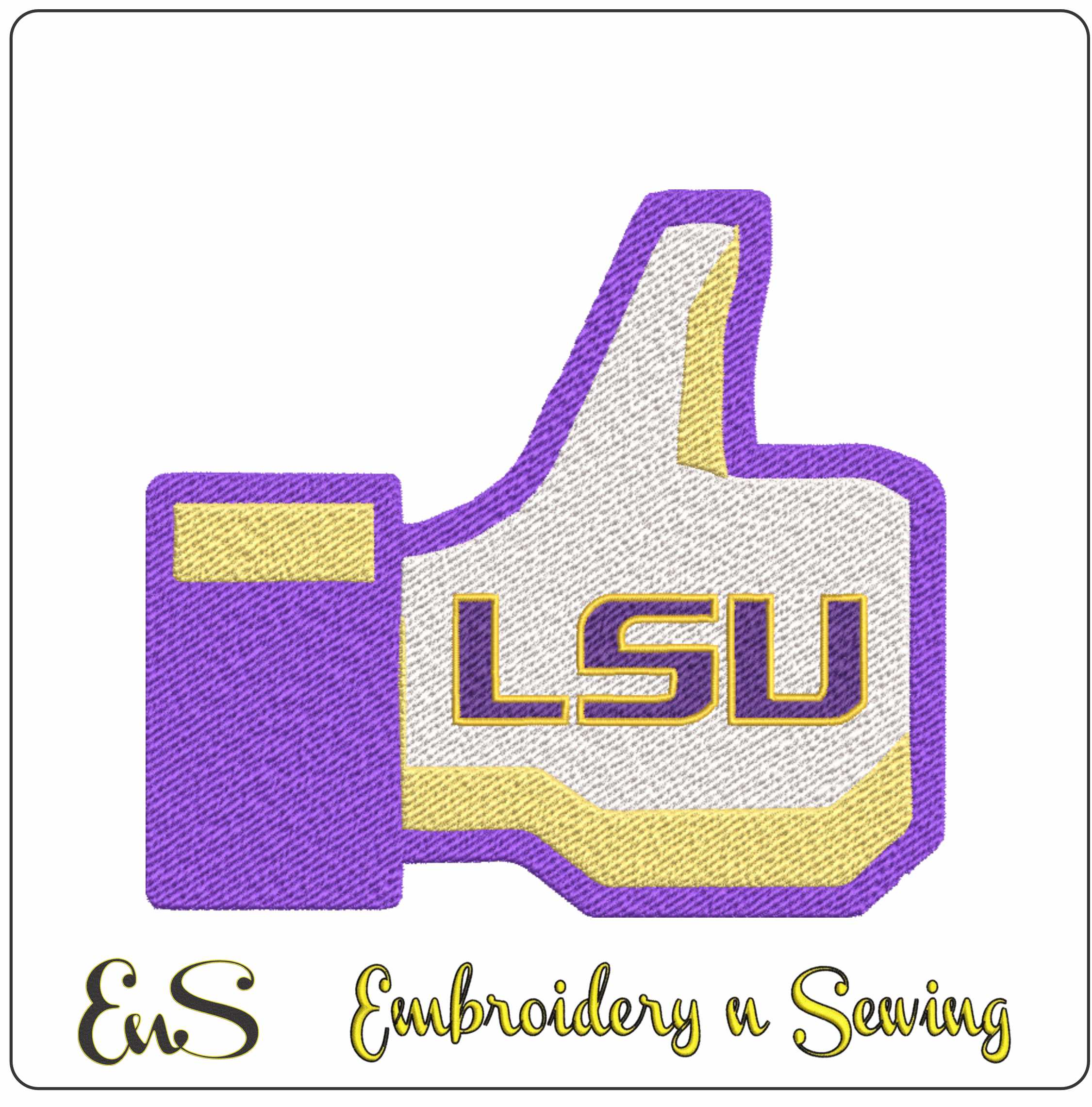 LSU Thumbs embroidery design  - LSU Thumbs Logo  embroidery machine  pattern embroidery file - instant download in a frame