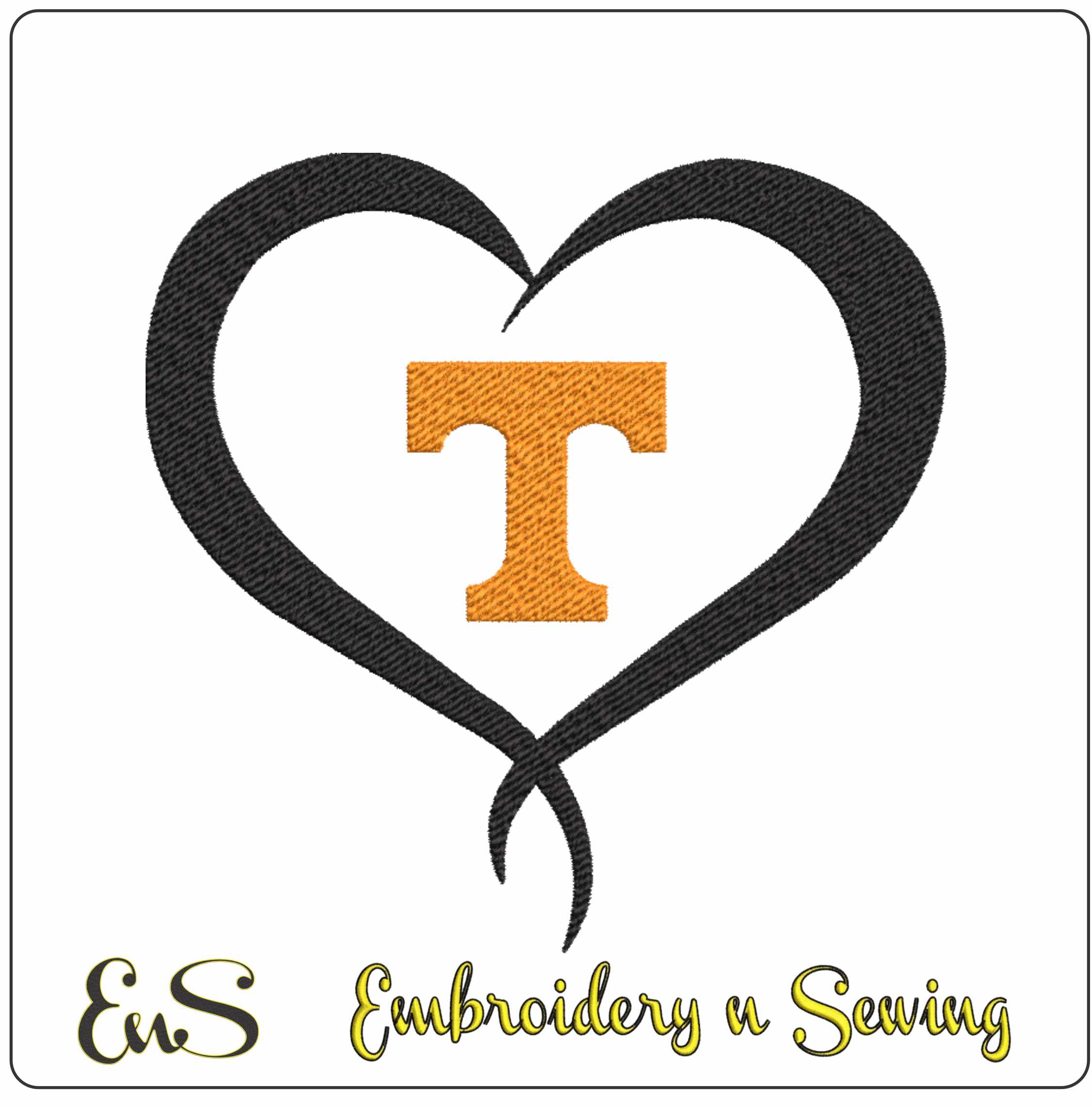 Twisted Heart Tennessee embroidery design - Twisted Heart Tennessee embroidery machine pattern embroidery file - instant download
