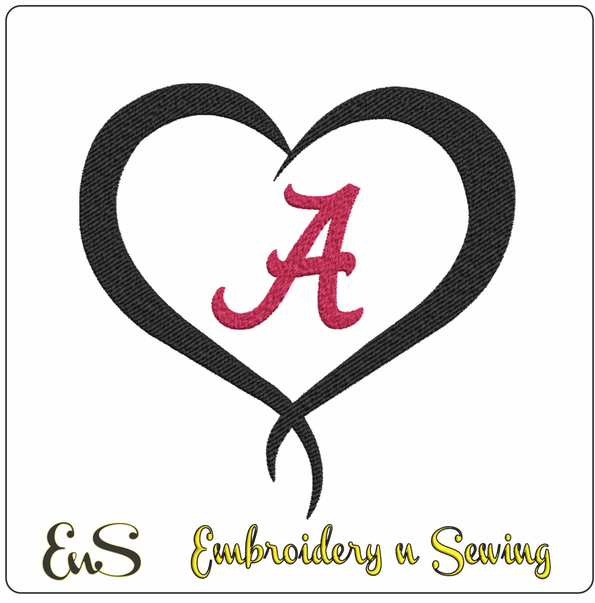 Alabama Twisted Heart embroidery design - Alabama Twisted Heart embroidery machine pattern embroidery file - instant download