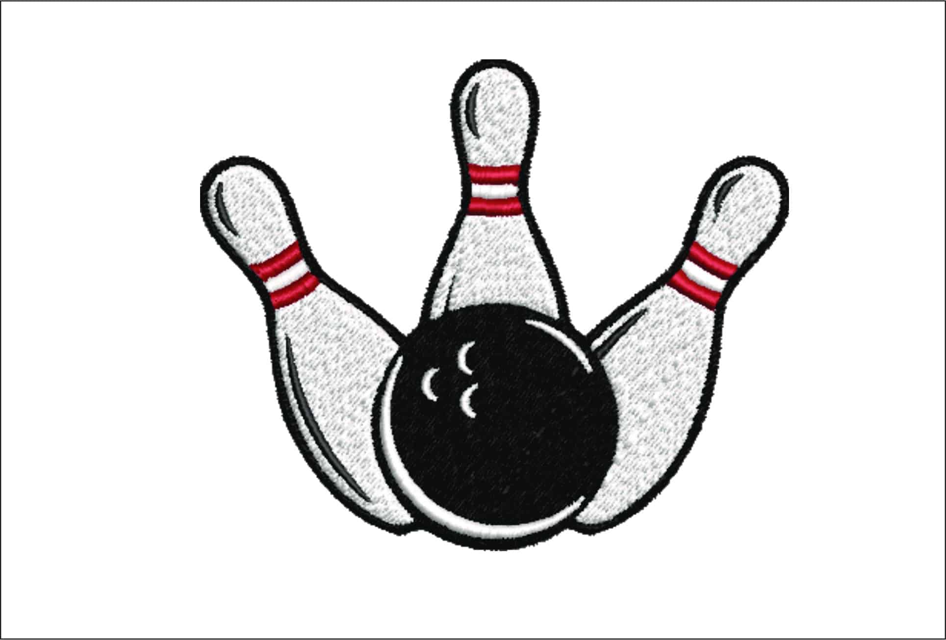 Bowling Ball And Pins embroidery design -Bowling Ball And pins embroidery machine pattern embroidery file - instant download