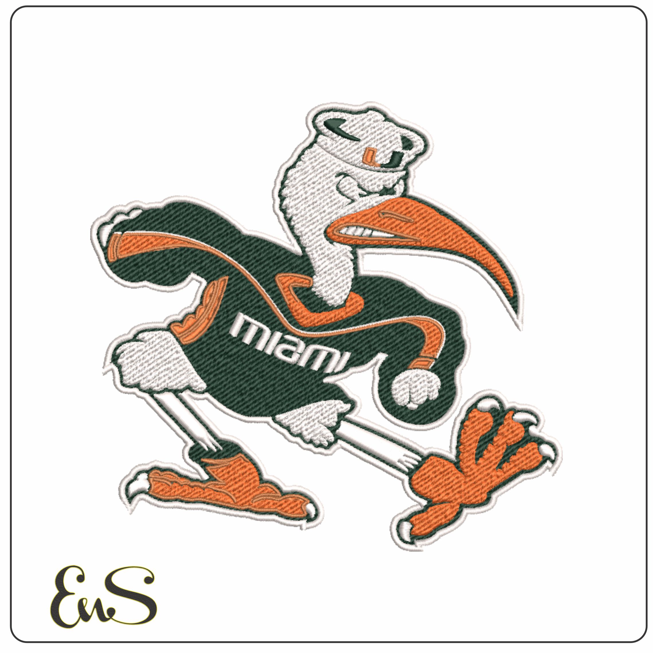 Miami Hurricane 4 embroidery design - Miami Hurricane 4 embroidery machine pattern embroidery file - instant download