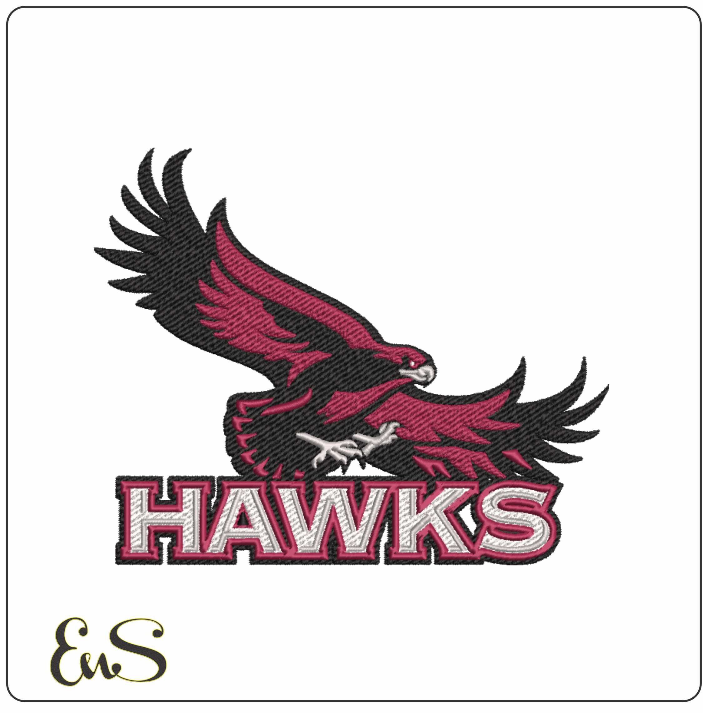 St-Josephs Hawks Logo embroidery design - St-Josephs Hawks Logo embroidery machine pattern embroidery file - instant download
