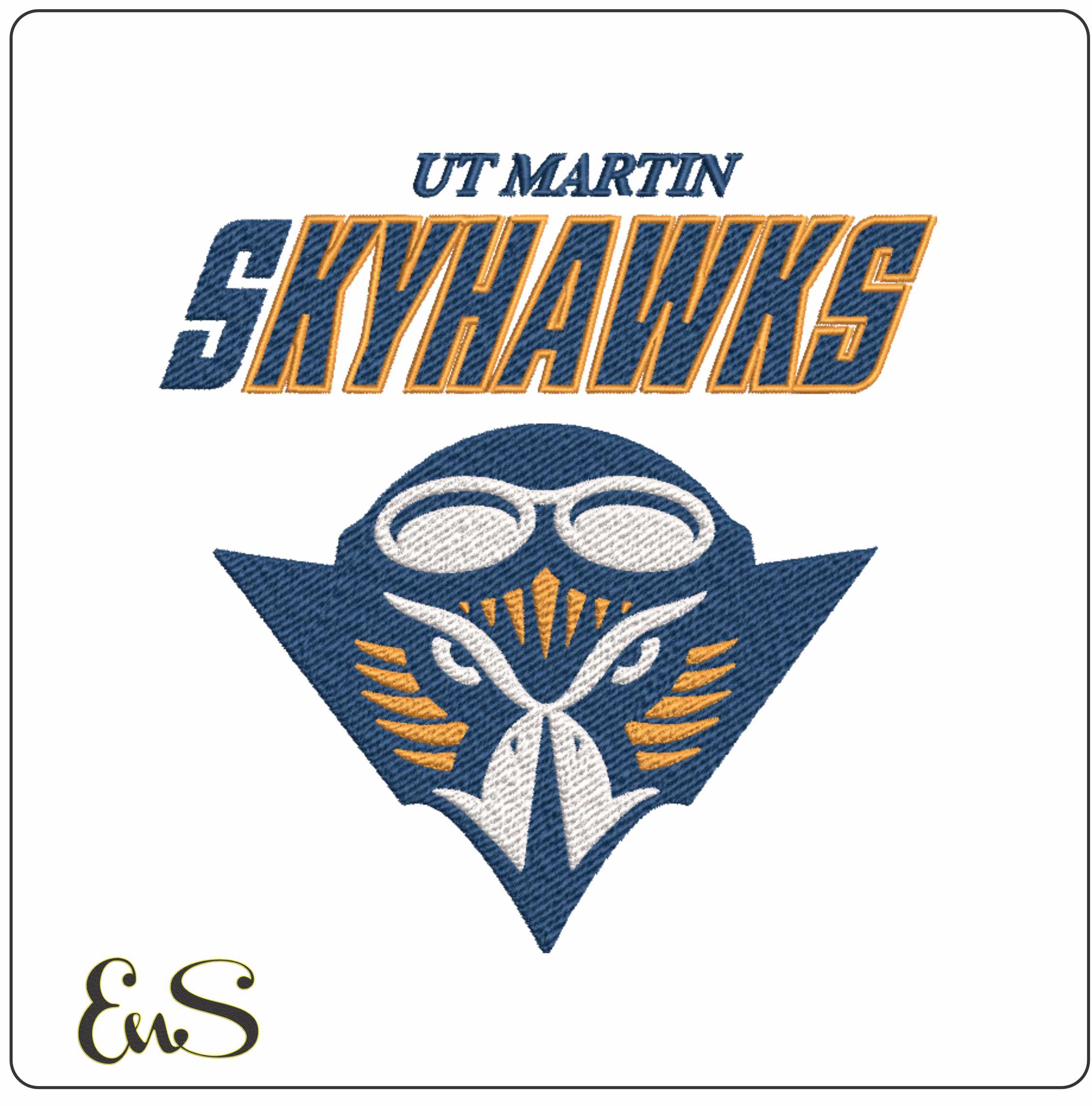 Tennessee Martin Skyhawks Logo embroidery design -Tennessee Martin Skyhawks Logo embroidery machine pattern embroidery file - instant download