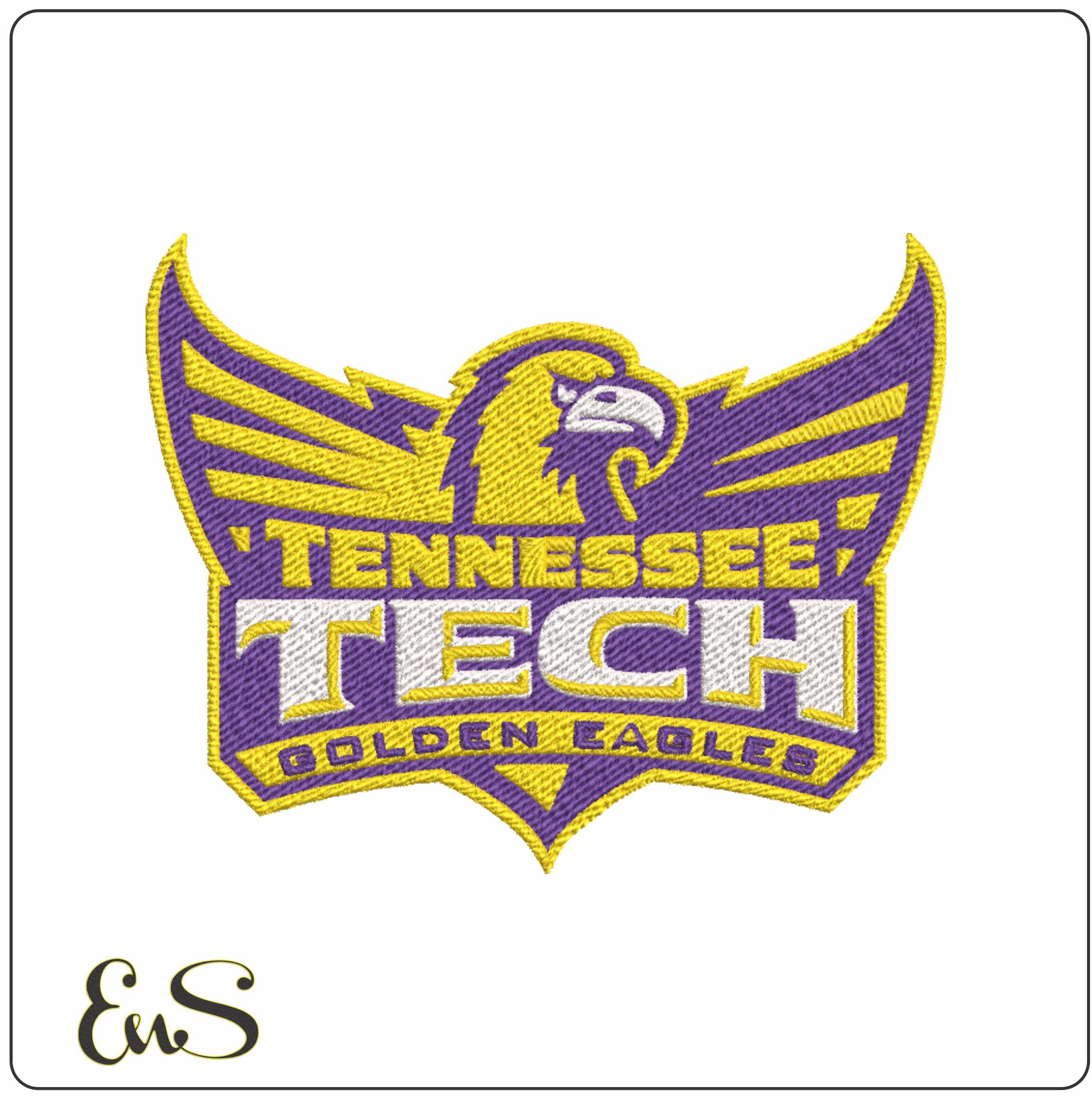 Tennessee Tech Golden Eagles logo embroidery design -Tennessee Tech Golden Eagles Logo embroidery machine pattern embroidery file - instant download