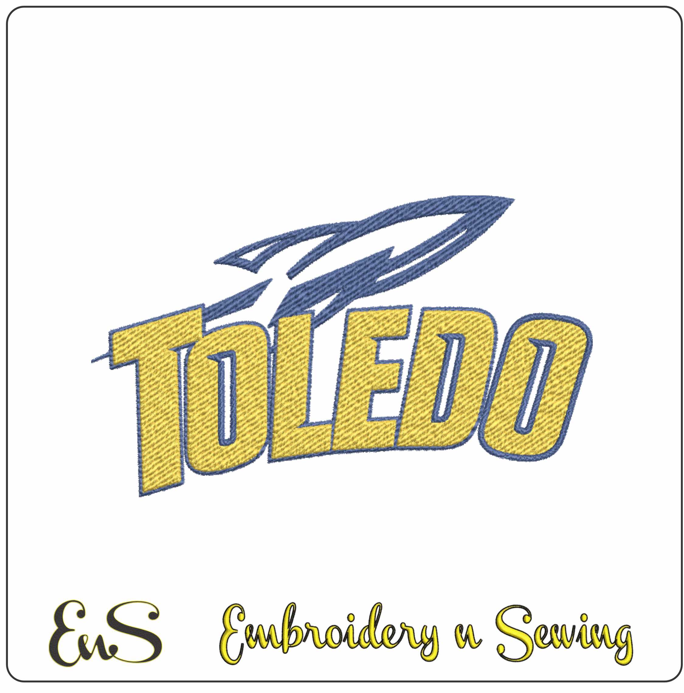 Toledo Rockets Logo embroidery design -Toledo Rockets Logo  embroidery machine pattern embroidery file - instant download