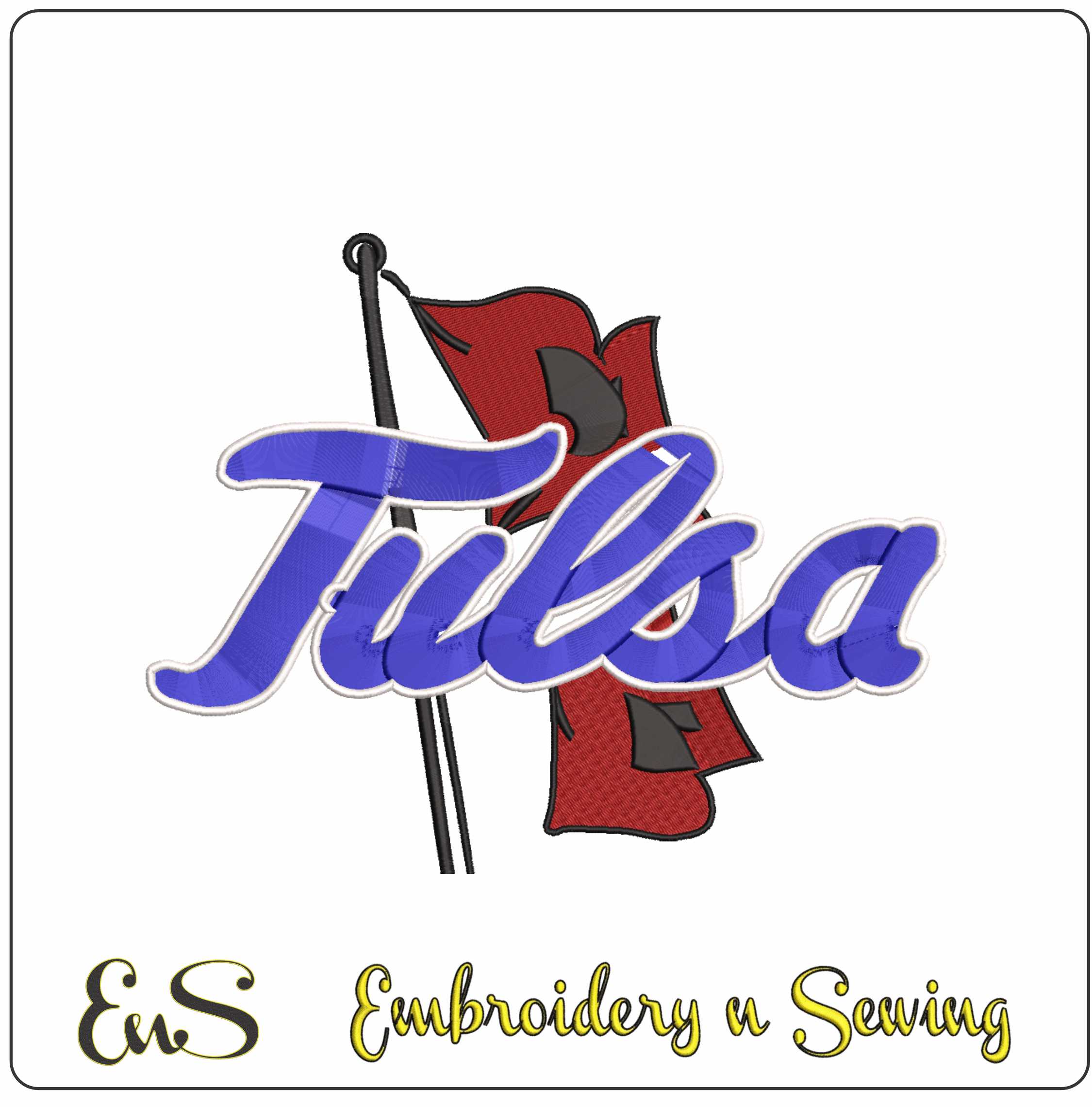 Tulsa Golden Hurricane logo embroidery design -Tulsa Golden Hurricane logo embroidery machine pattern embroidery file - instant download