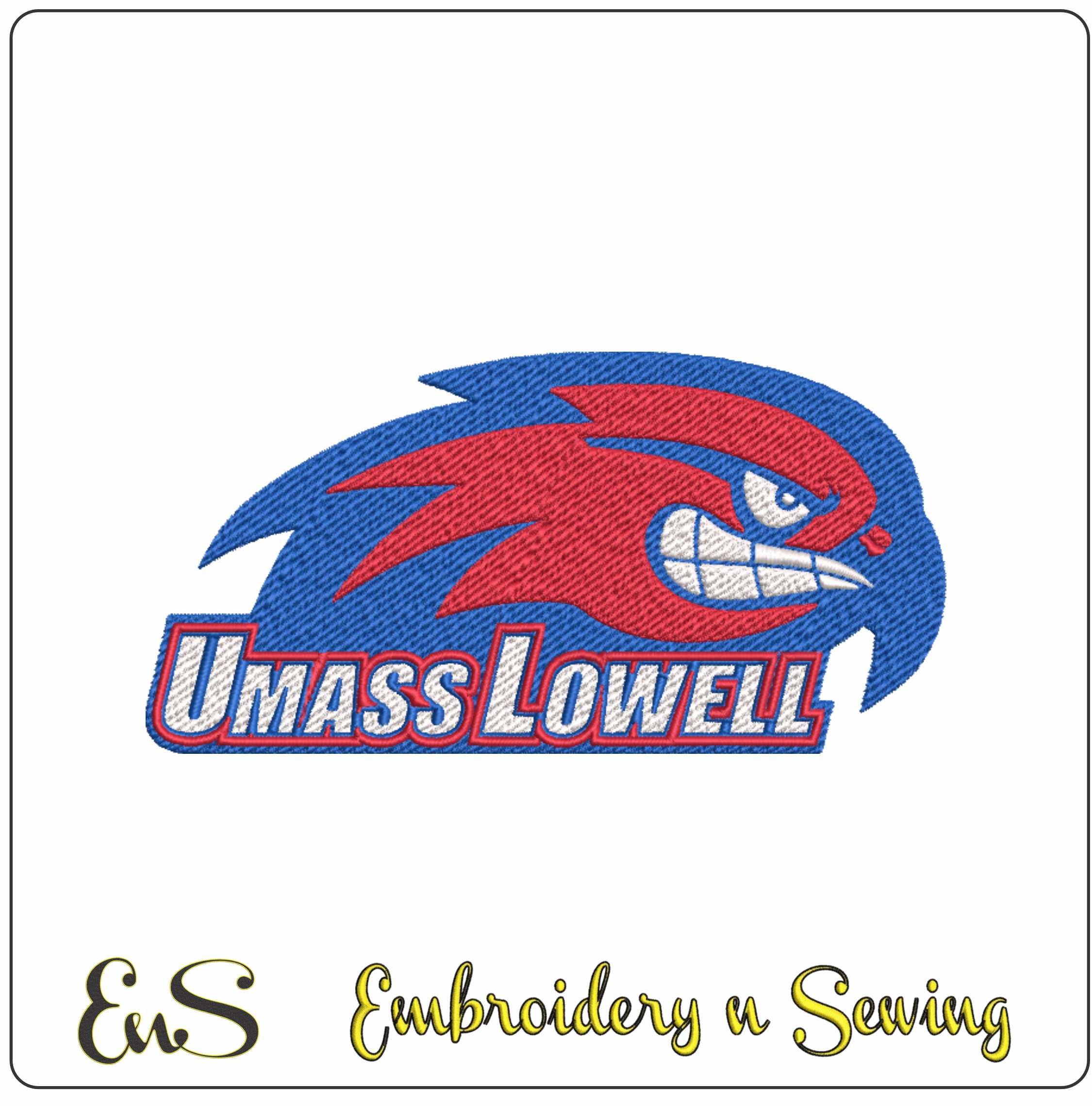 UMass Lowell River Hawks logo embroidery design -UMass Lowell River Hawks logo embroidery machine pattern embroidery file - instant download
