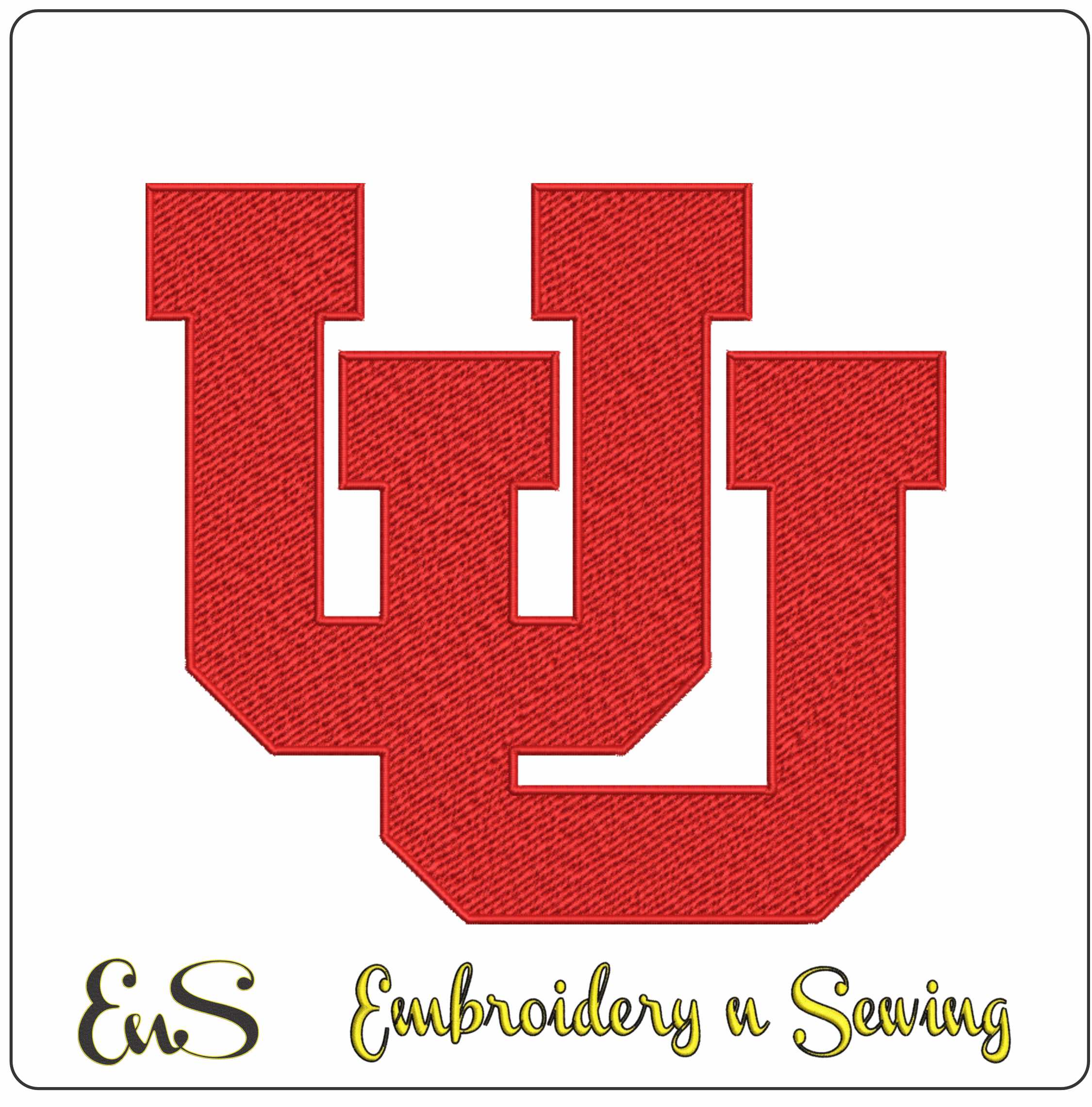 Utah Utes Primary logo embroidery design -Utah Utes Primary logo  embroidery machine pattern embroidery file - instant download