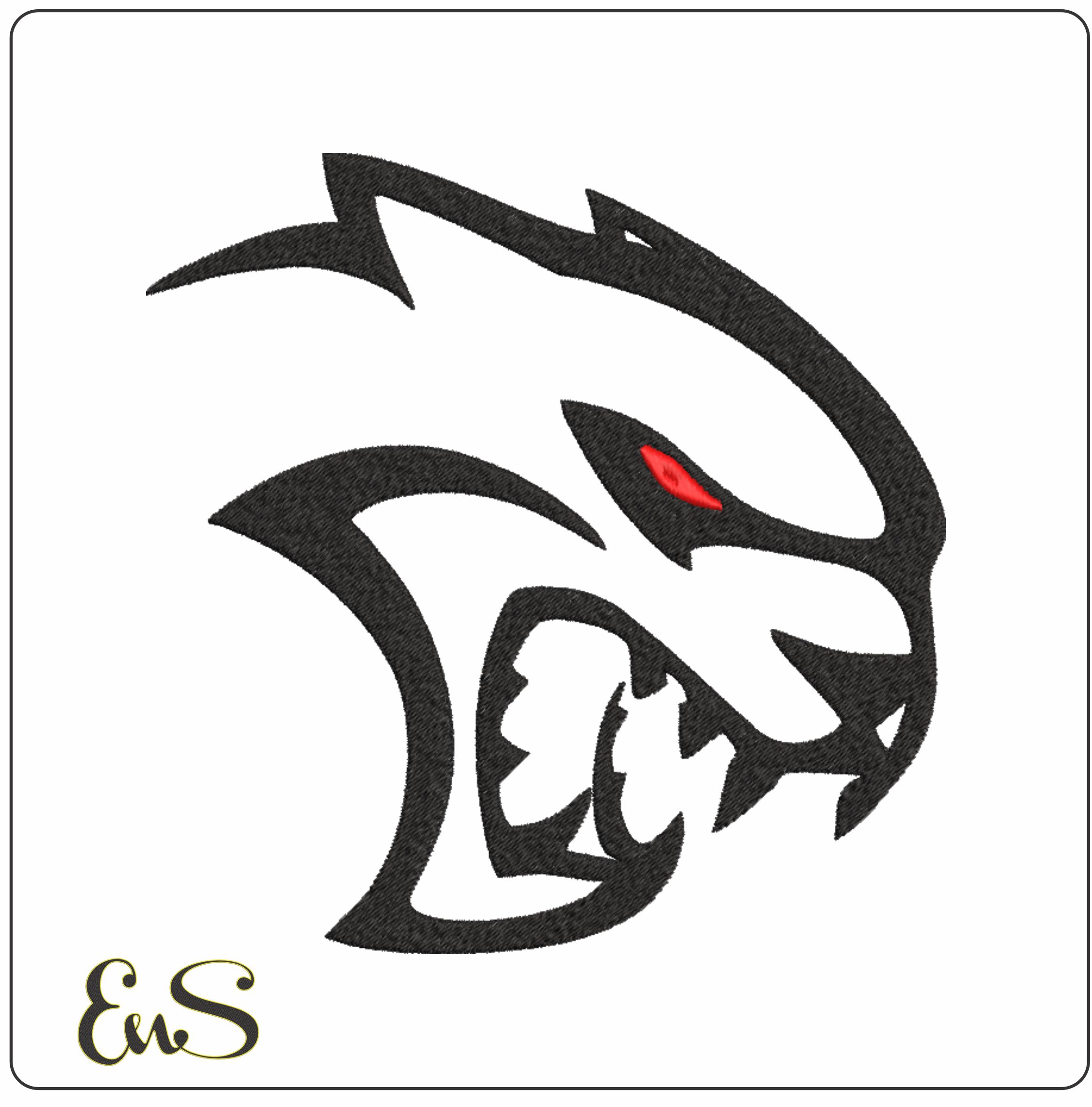 Dodge Hell Cat Car Logo embroidery design - Dodge Hell Cat machine pattern Car Auto Company embroidery file instant download in a frame