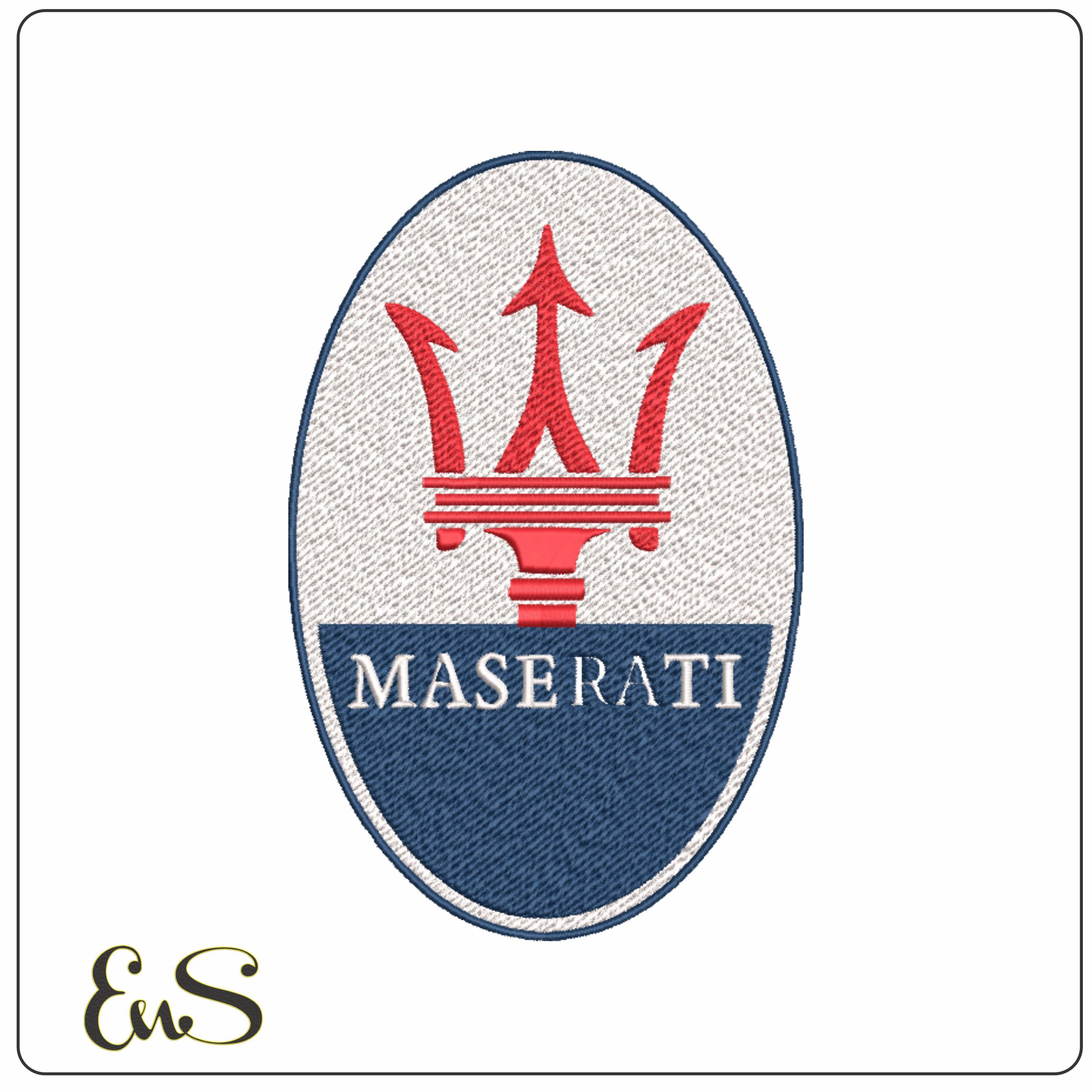 Maserati Car Logo embroidery design -Maserati Car Logo machine pattern Car Auto Company embroidery file instant download in a frame