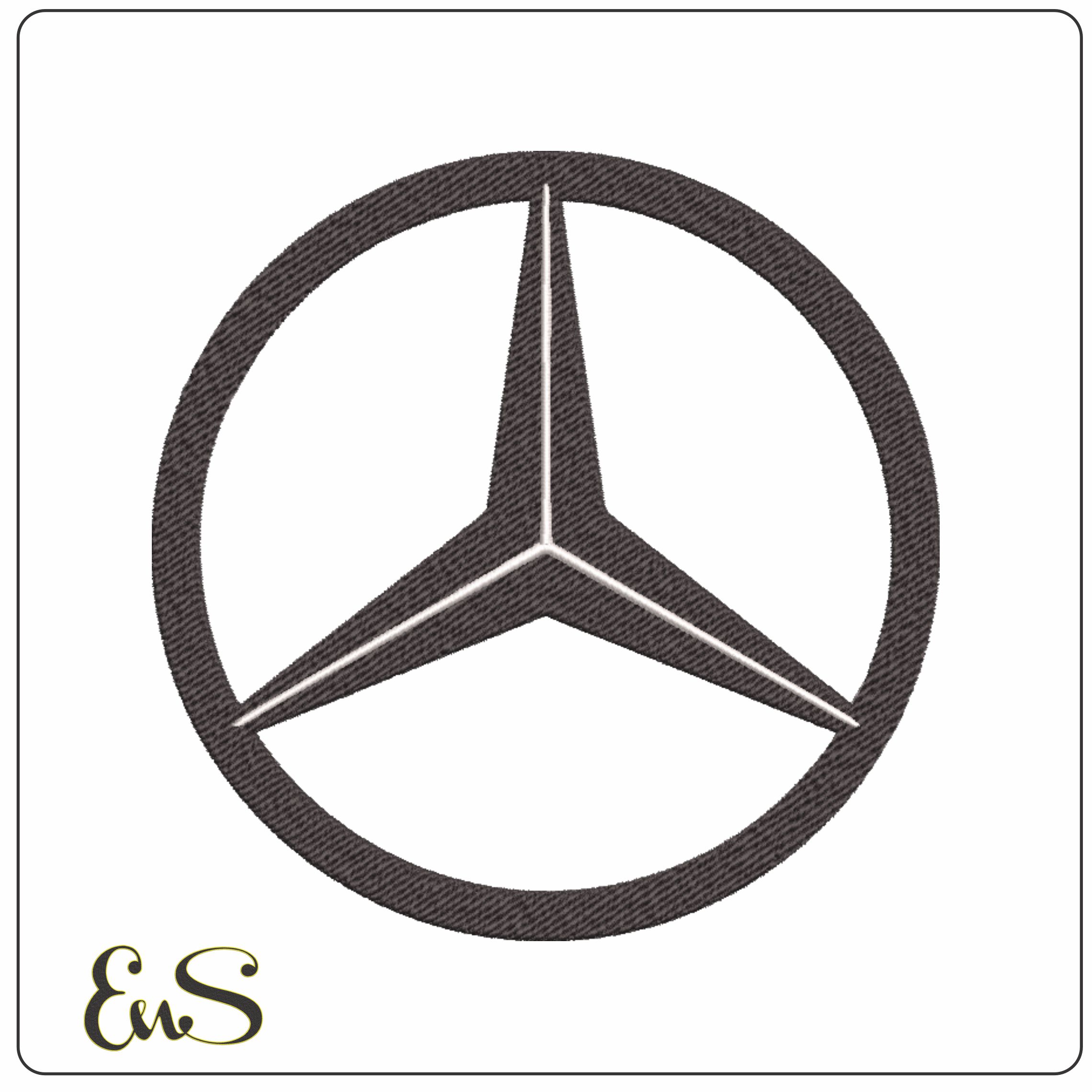 Mercedes Black Silver Car Logo embroidery design -Mercedes Black Silver Car Logo machine pattern Car Auto Company embroidery file instant download in a frame