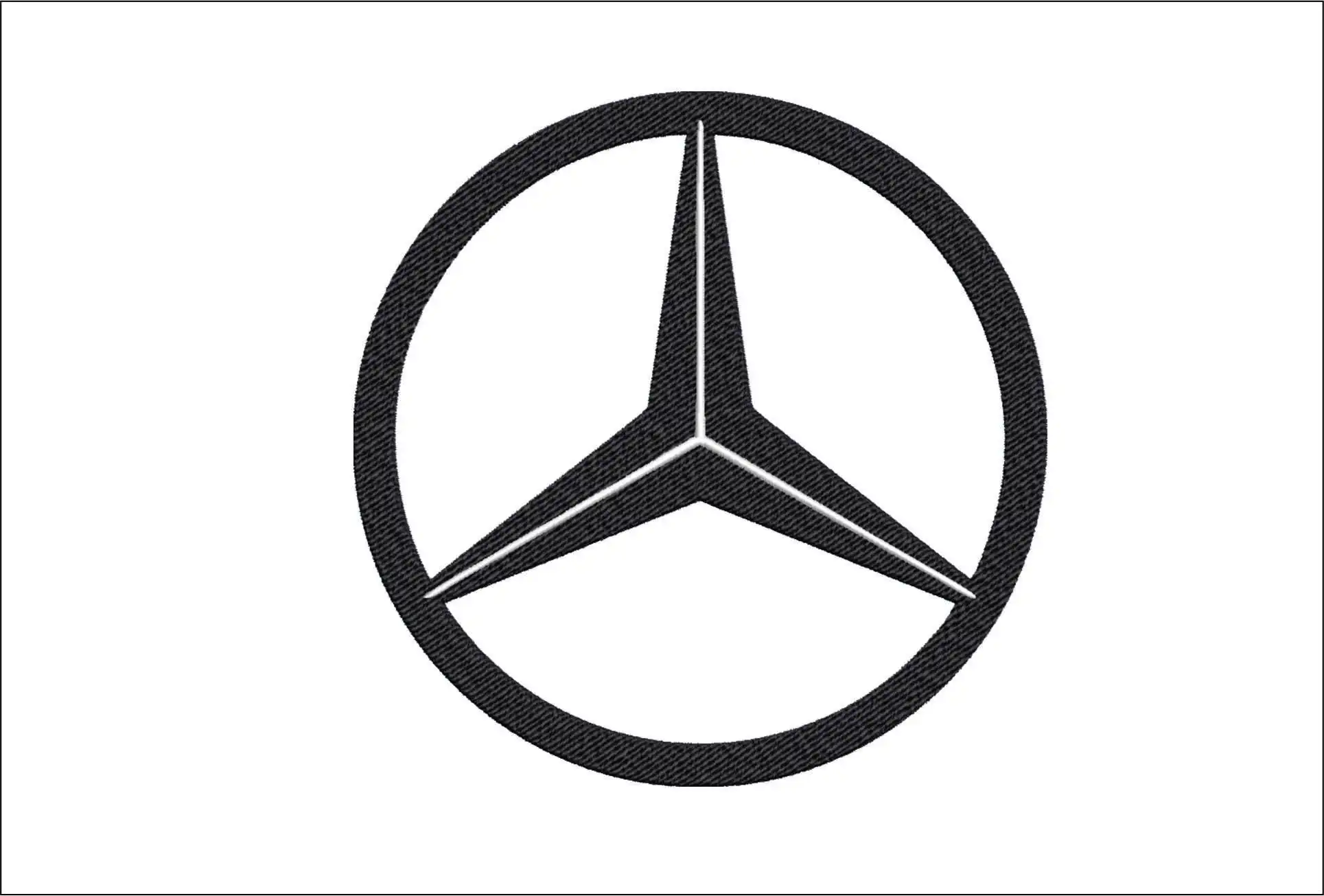 Mercedes Black Silver Car Logo embroidery design -Mercedes Black Silver Car Logo machine pattern Car Auto Company embroidery file instant download in a frame