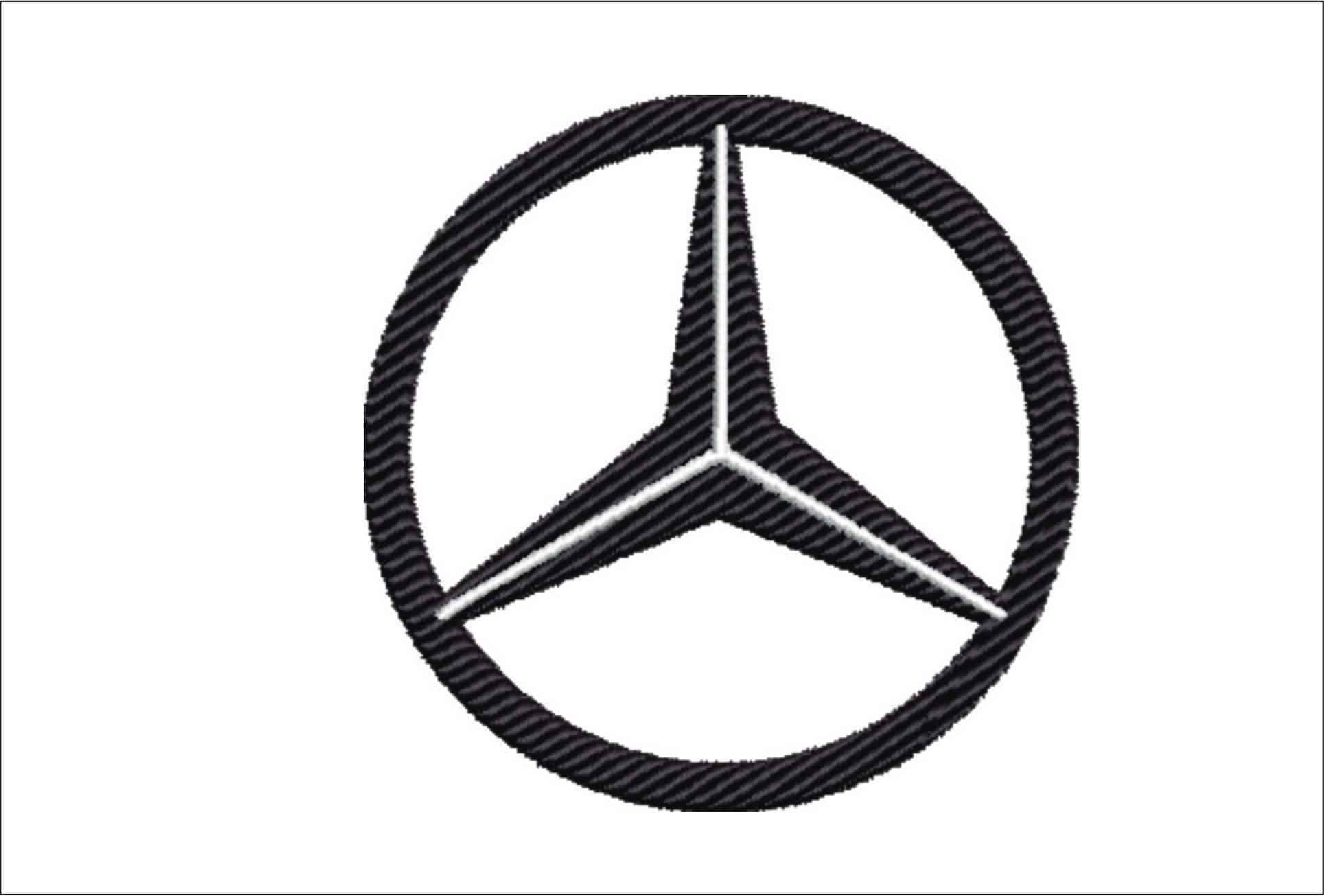 Mercedes Black Silver Small Car Logo embroidery design -Mercedes Black Silver Small Car Logo machine pattern Car Auto Company embroidery file instant download in a frame