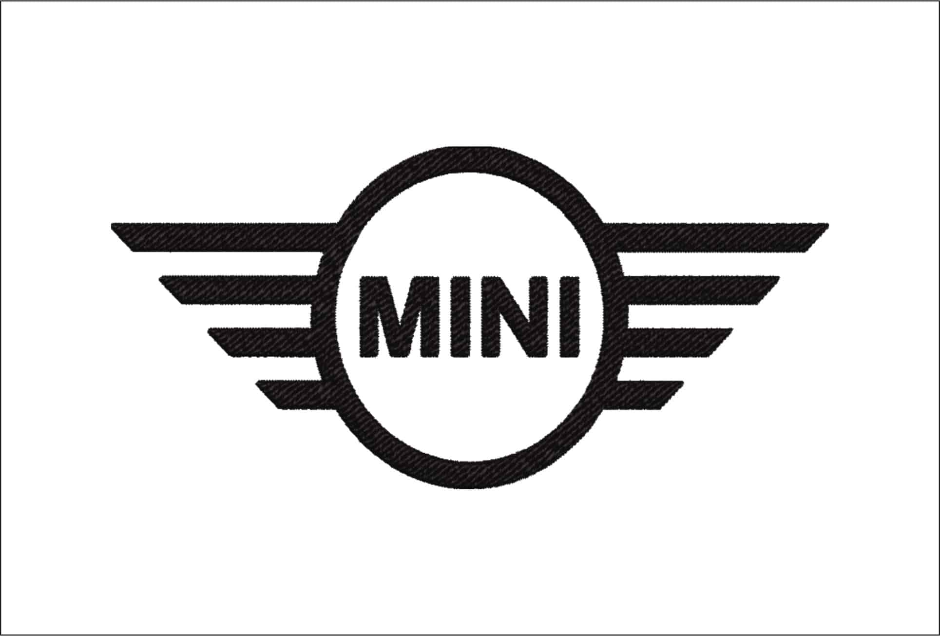 Mini 1 Car Logo embroidery design -Mini 1 Car Logo machine pattern Car Auto Company embroidery file instant download in a frame
