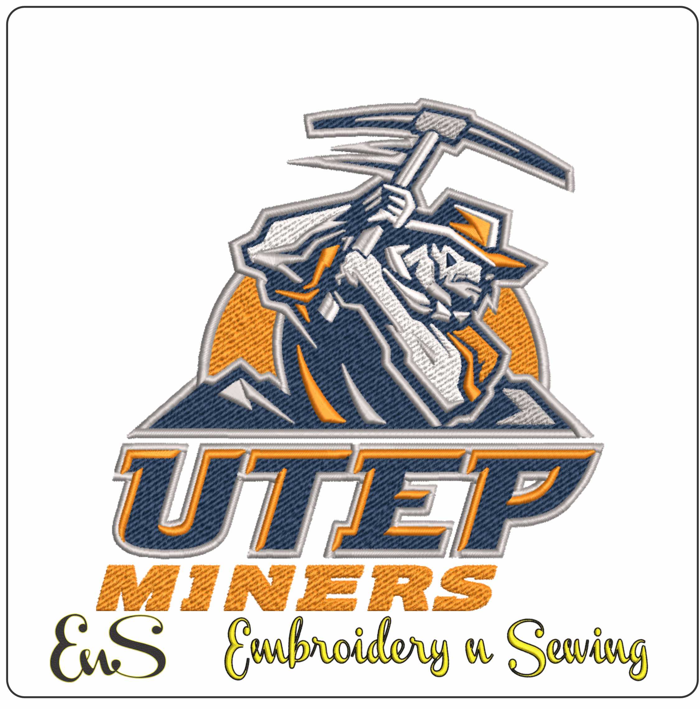 UTEP Miners logo embroidery design - UTEP Miners -Sun Bowl Stadium logo embroidery machine pattern embroidery file - instant download