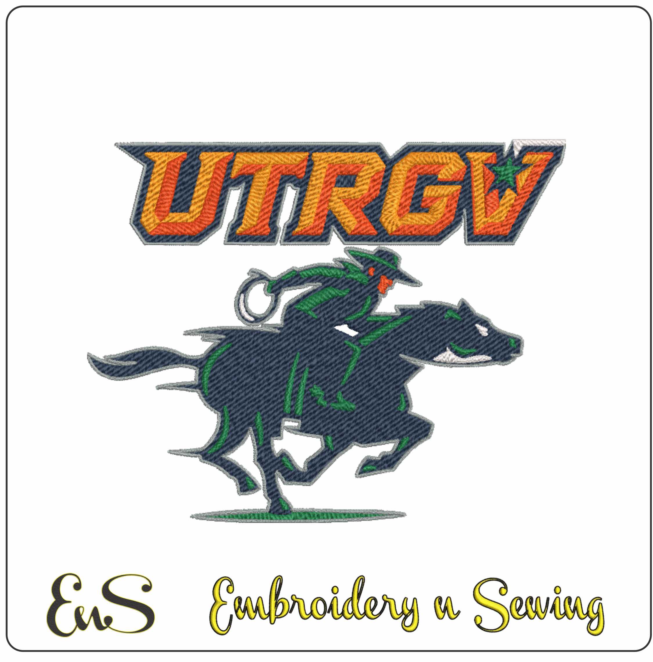 UTRGV Vaqueros logo embroidery design - UTRGV Vaqueros Logo embroidery machine pattern embroidery file - instant download