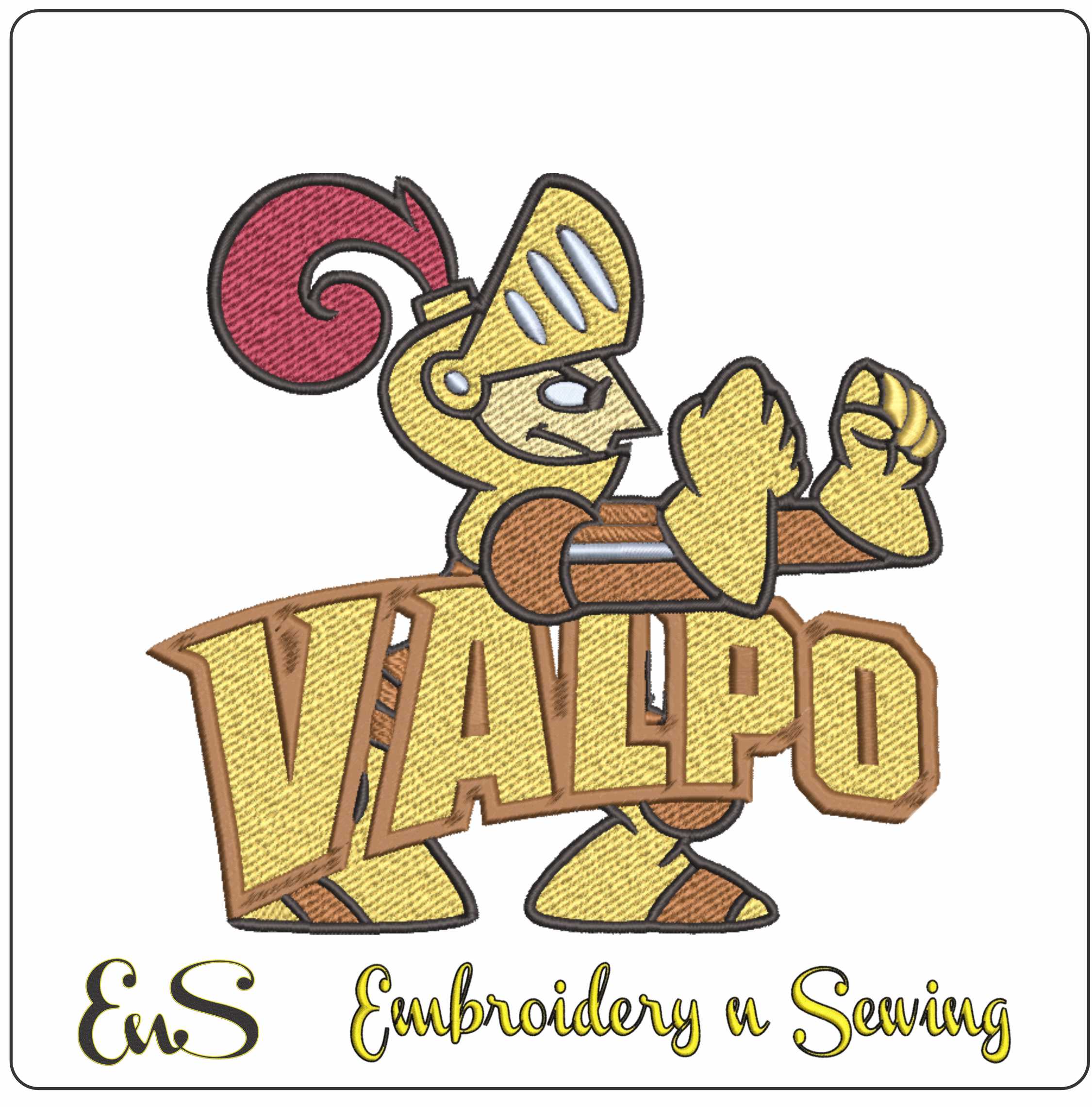 Valparaiso Crusaders logo 2000 embroidery design - Brown Field Stadium- Logo embroidery machine pattern embroidery file - instant download