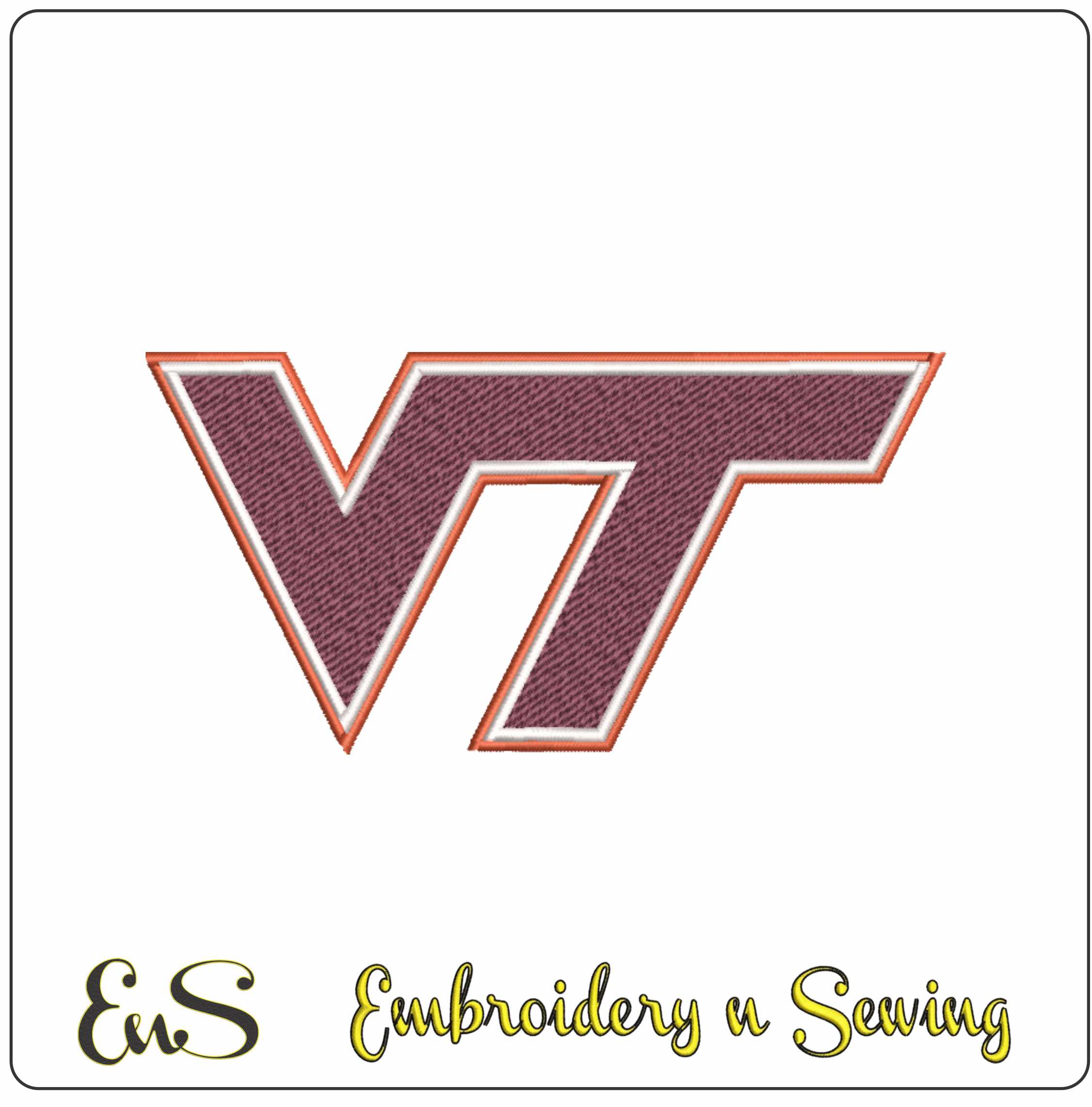 Virginia Tech Hokies logo embroidery design - Lane Stadium Worsham Field- Logo  embroidery machine pattern embroidery file - instant download