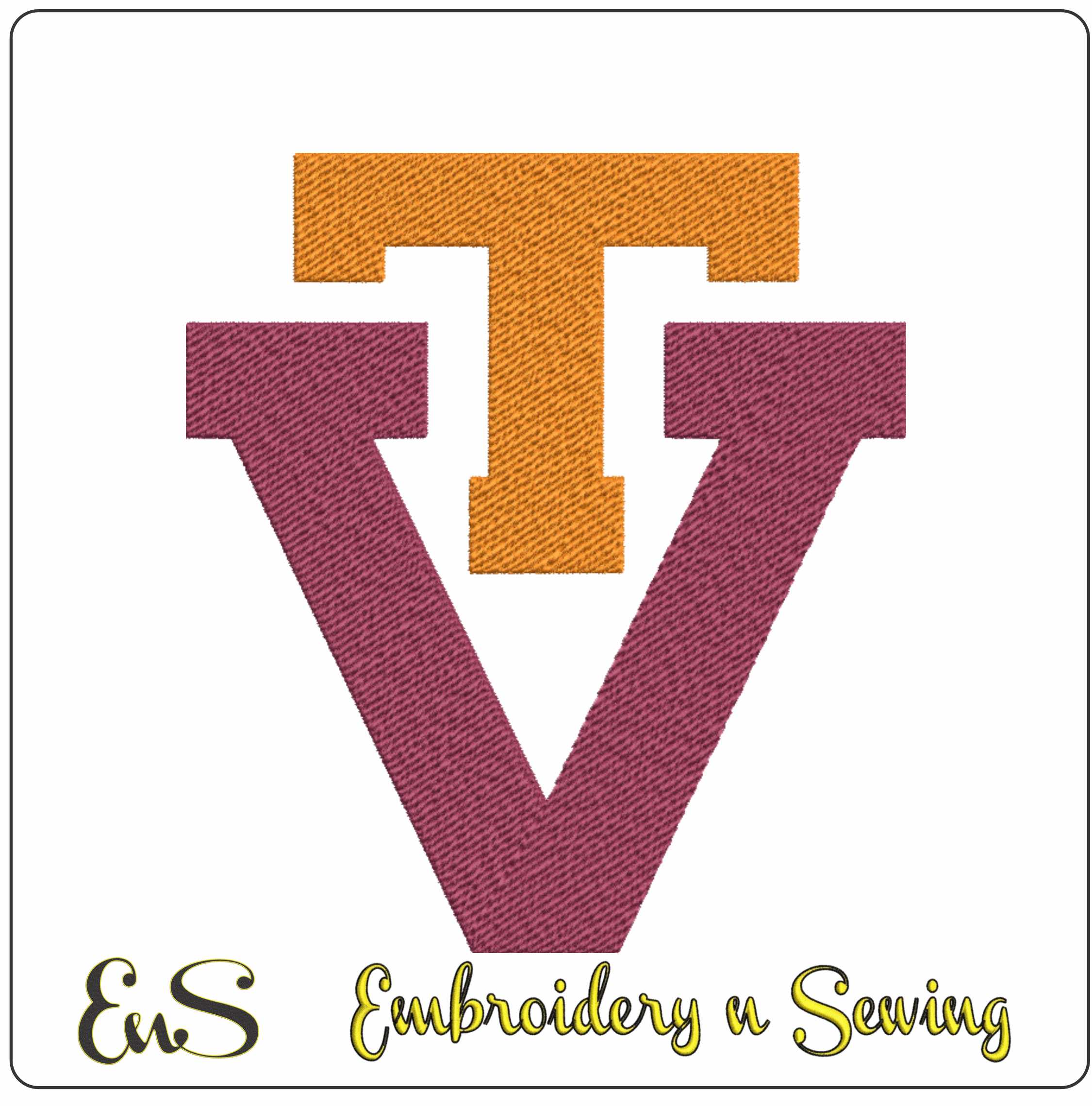 Virginia Tech Hokies logo 1974 embroidery design - Lane Stadium Worsham Field- Logo  embroidery machine pattern embroidery file - instant download