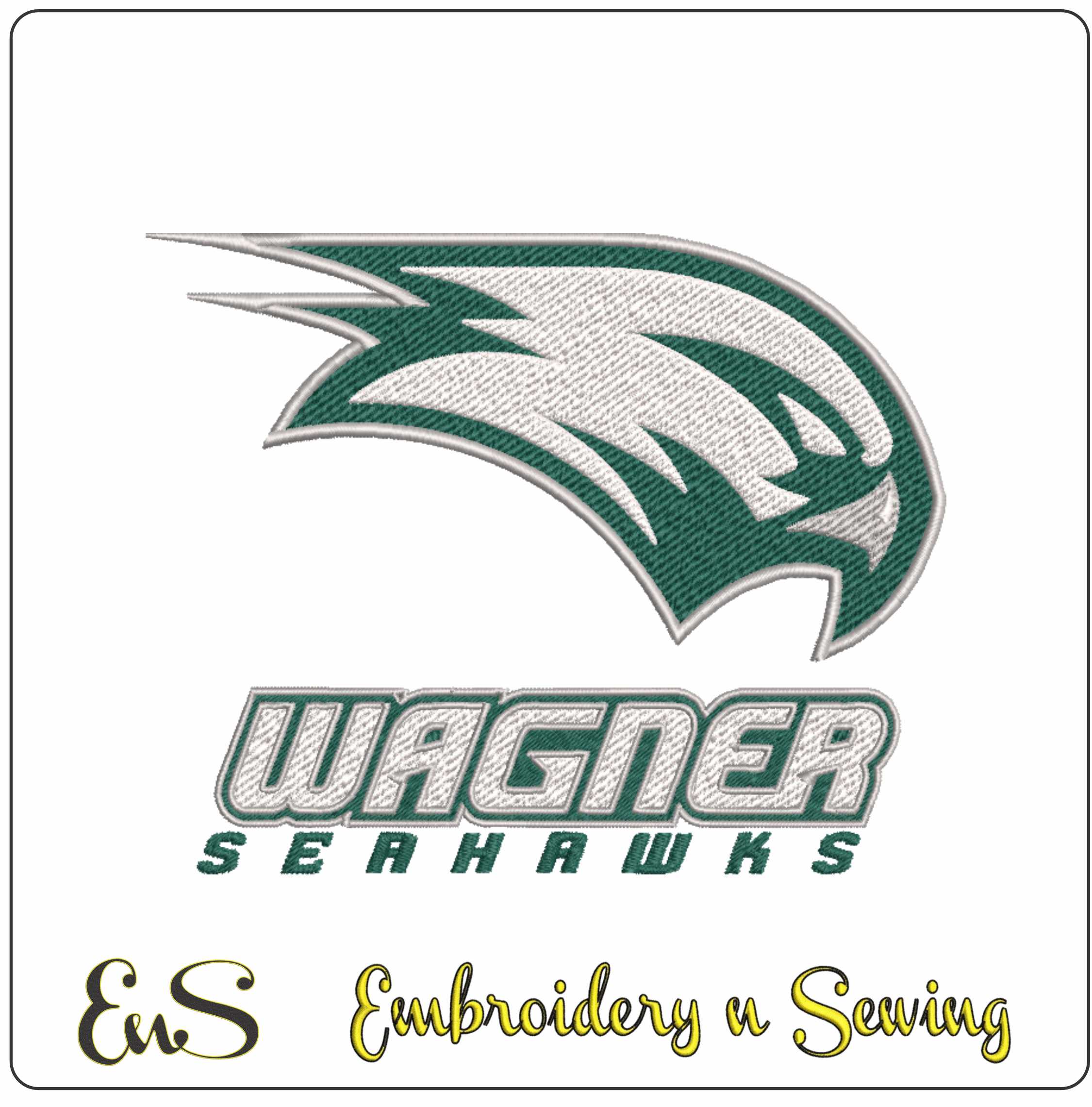 Wagner Seahawks logo embroidery design - Wagner College Stadium - Logo embroidery machine pattern embroidery file - instant download