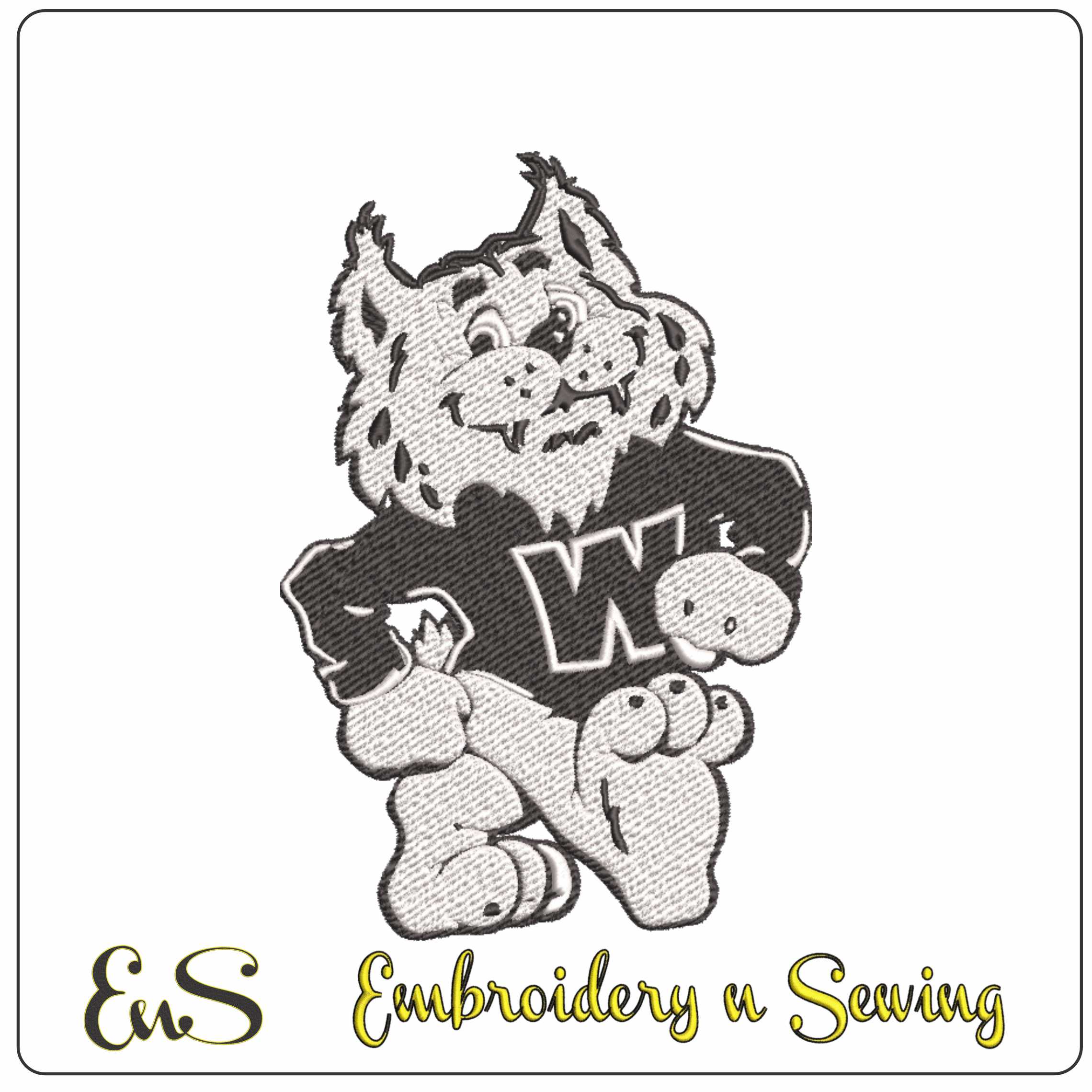 Weber State Wildcats 1965 logo embroidery design - Elizabeth Dee Shaw Stewart Stadium - Logo embroidery machine pattern embroidery file - instant download