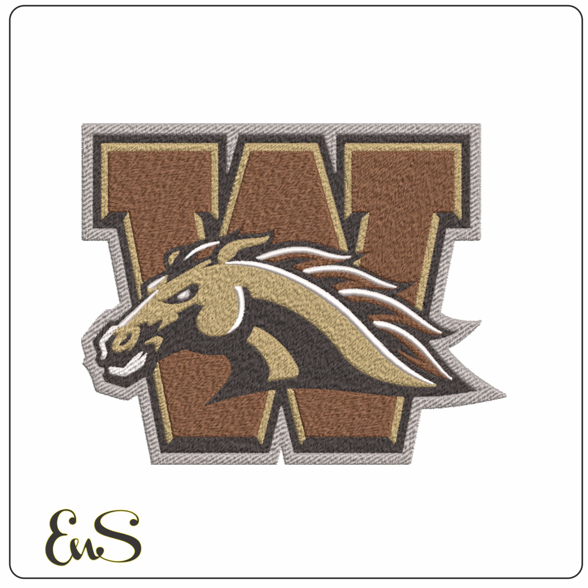 Western Michigan Broncos logo 2016 embroidery design - Waldo Stadium - Logo  embroidery machine pattern embroidery file - instant download
