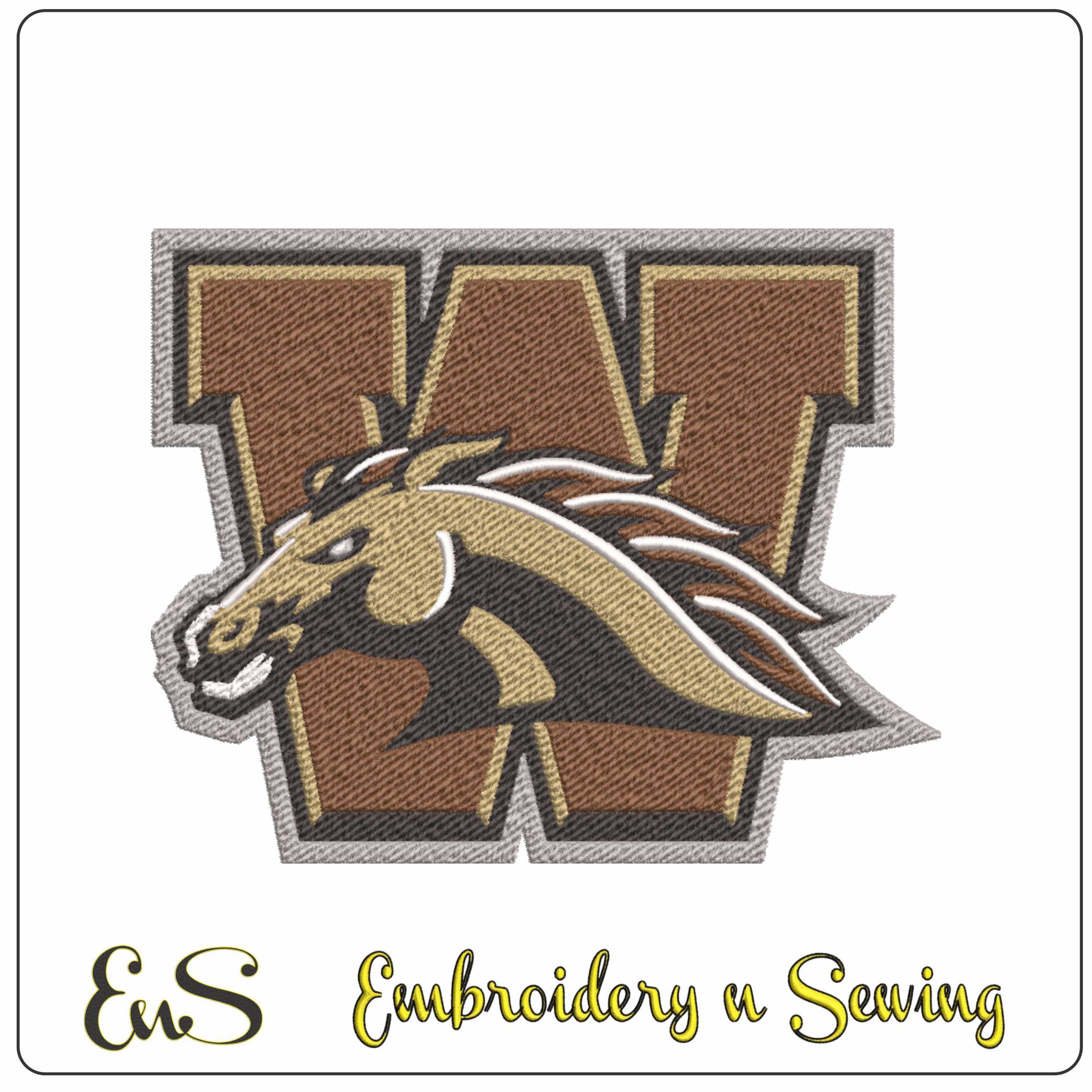 Western Michigan Broncos logo 2016 embroidery design - Waldo Stadium - Logo  embroidery machine pattern embroidery file - instant download