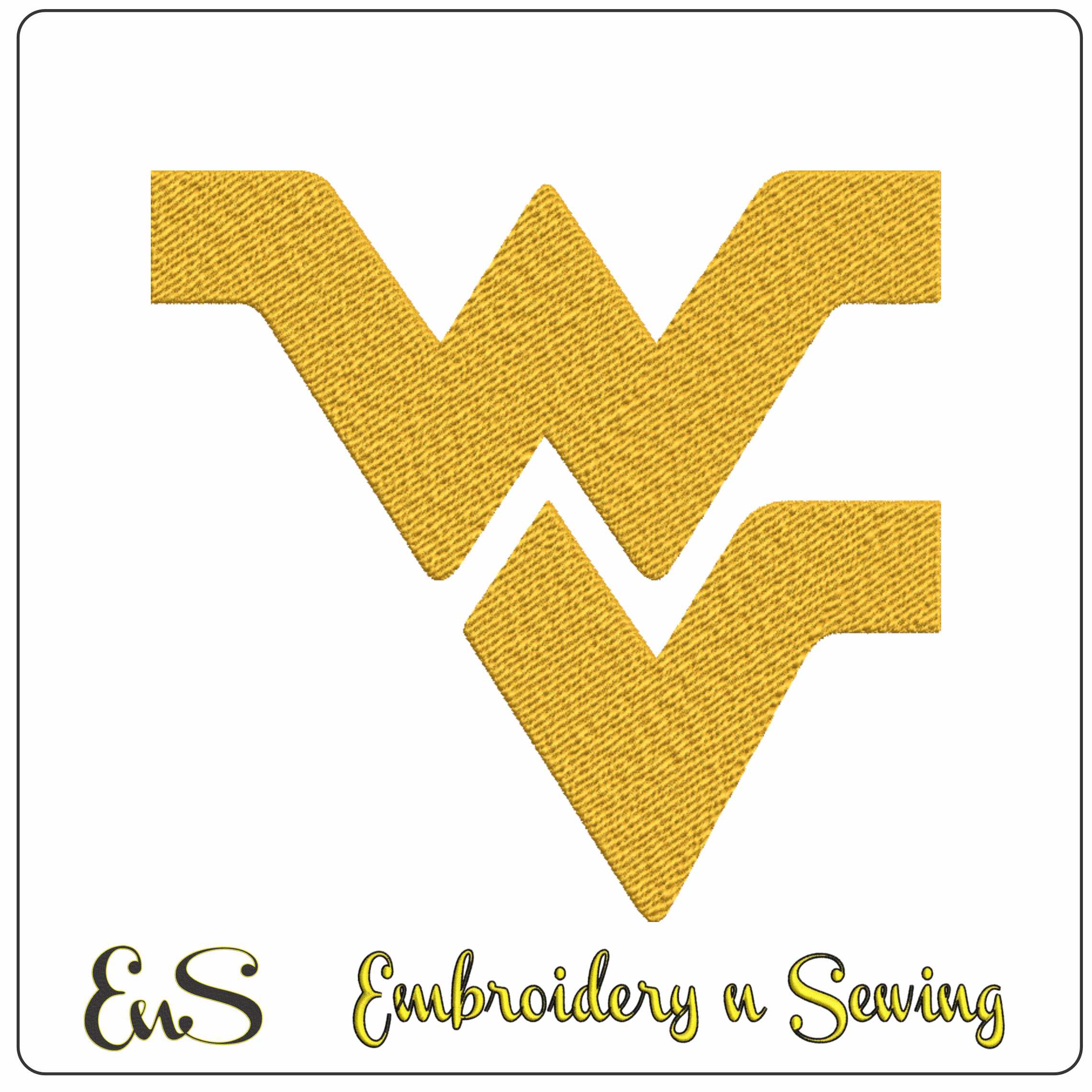 West Virginia Mountaineers logo embroidery design - Milan Puskar Stadium - Logo embroidery machine pattern embroidery file - instant download