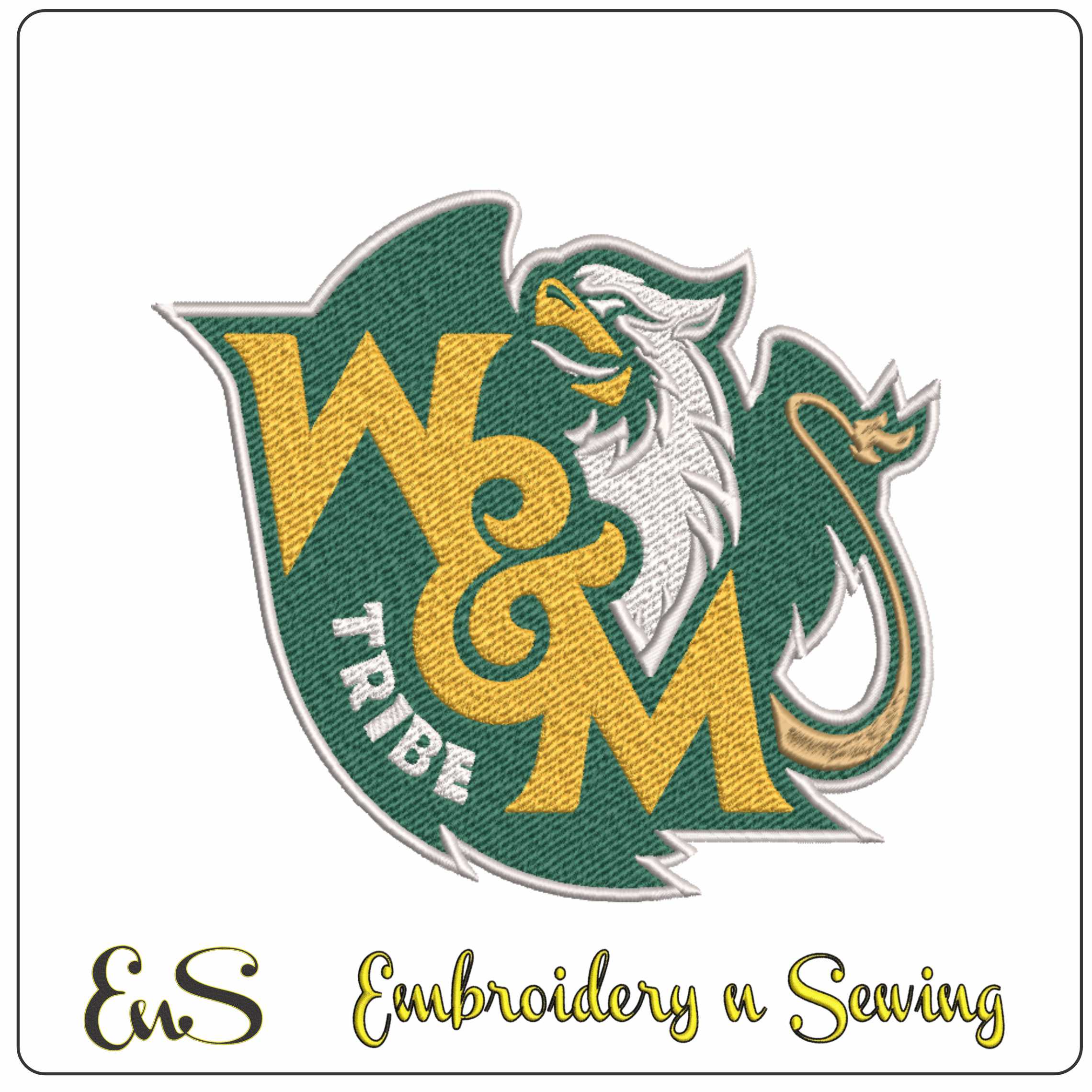 William & Mary Tribe logo embroidery design - Zable Stadium - Logo embroidery machine pattern embroidery file - instant download