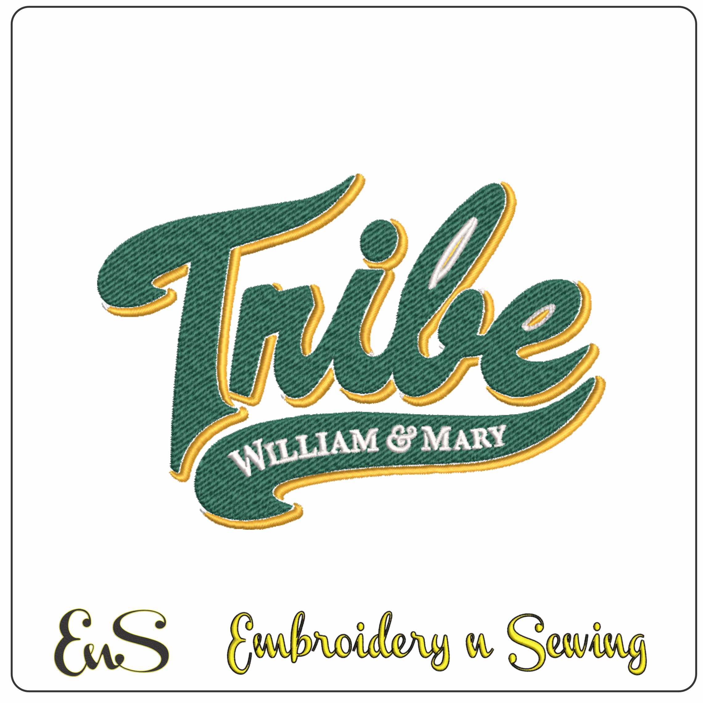 William & Mary Tribe logo 2016 embroidery design - Zable Stadium - Logo embroidery machine pattern embroidery file - instant download