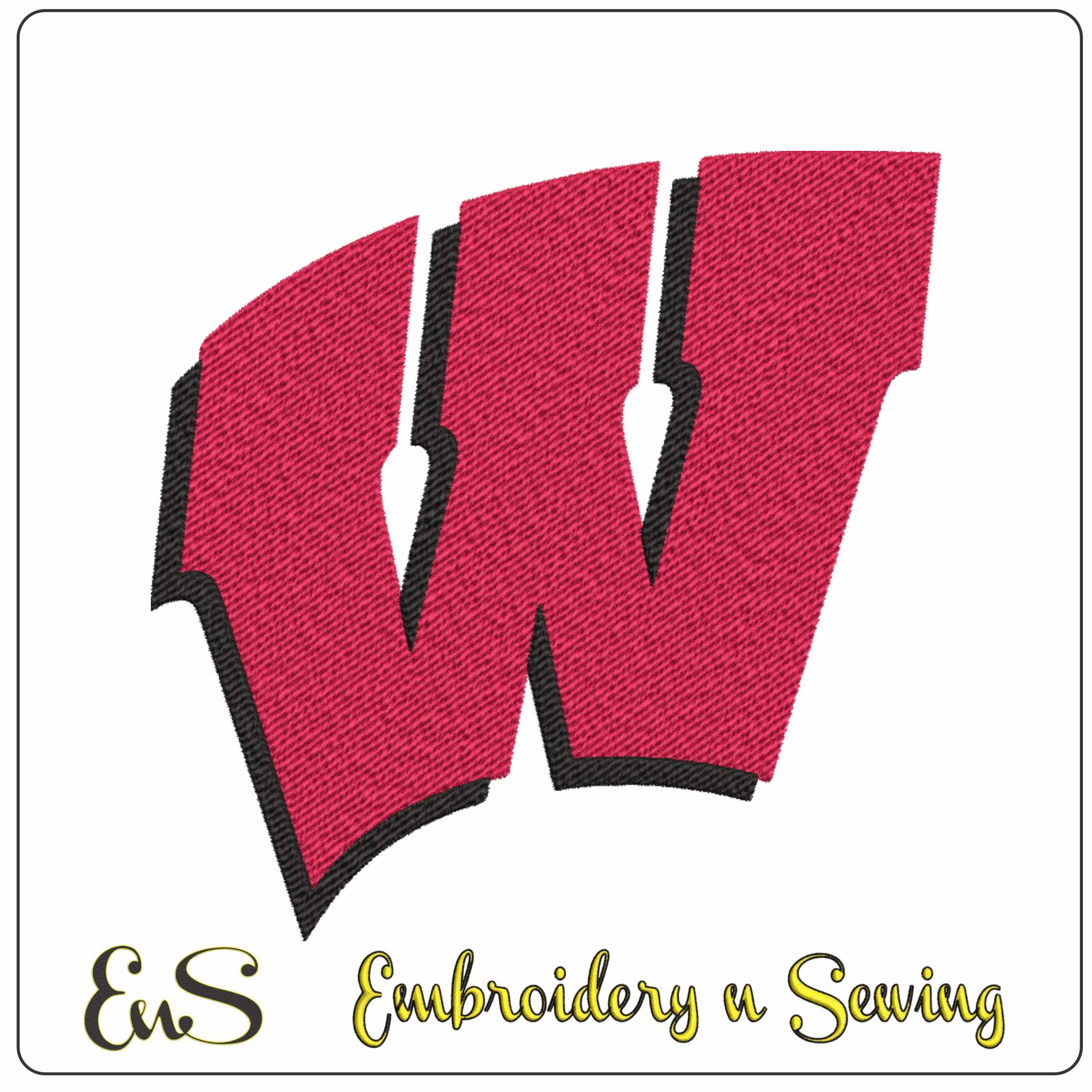 Winconsin Badgers logo  embroidery design - Kohl Center Stadium - Logo embroidery machine pattern embroidery file - instant download