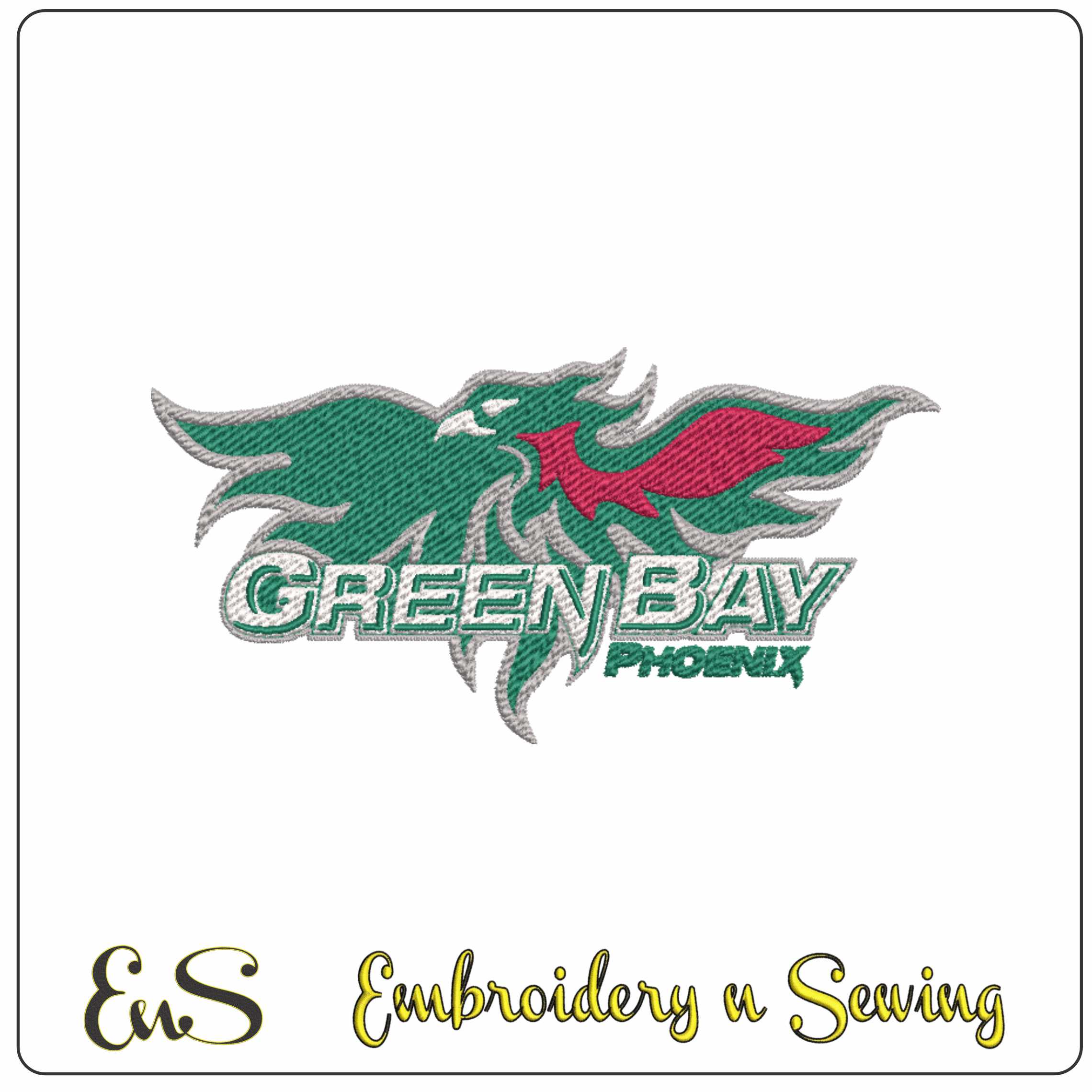 Wisconsin Green Bay Phoenix logo 2007 embroidery design - Santaga Stadium - Logo embroidery machine pattern embroidery file - instant download