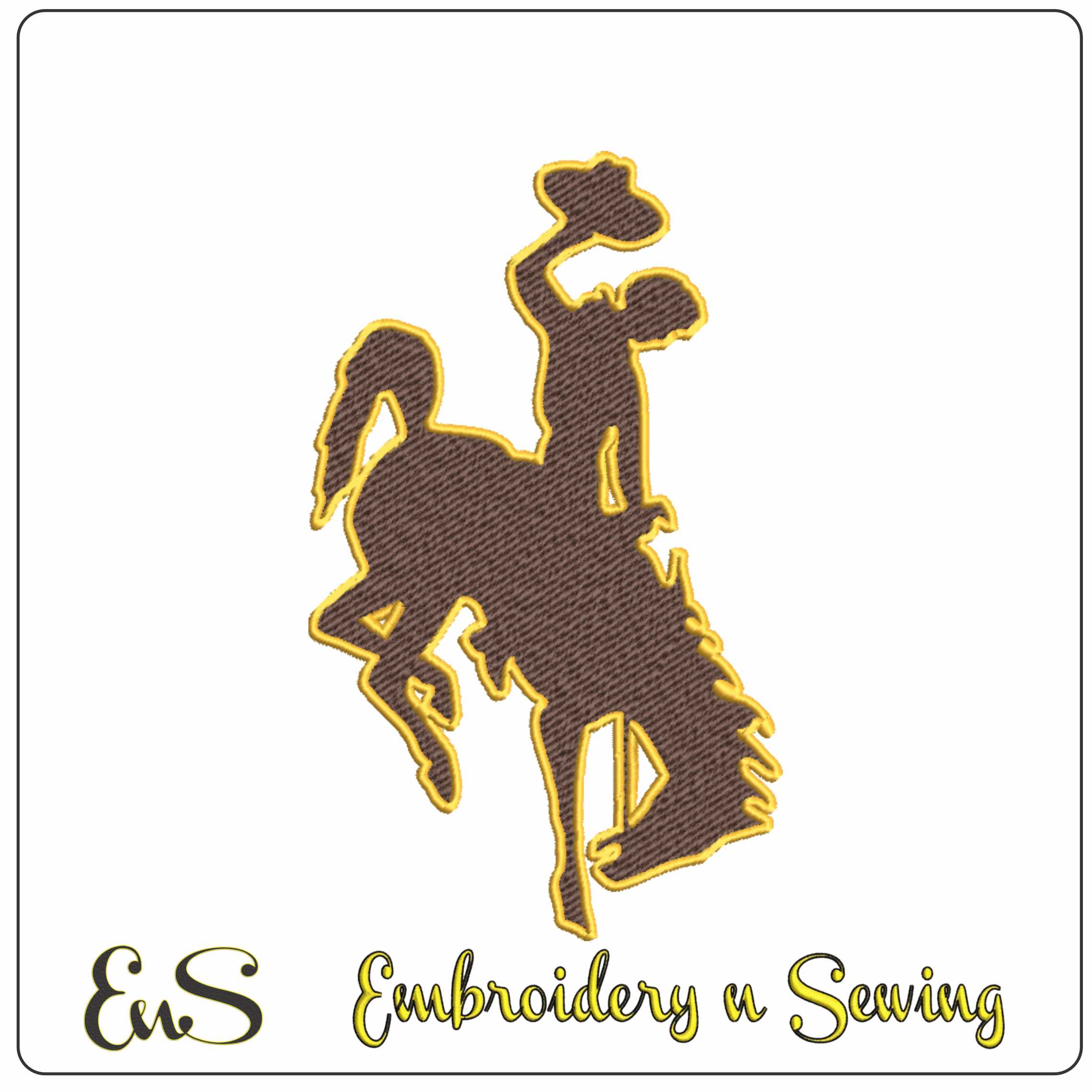 Wyoming Cowboys logo embroidery design - War Memorial Stadium - Logo embroidery machine pattern embroidery file - instant download