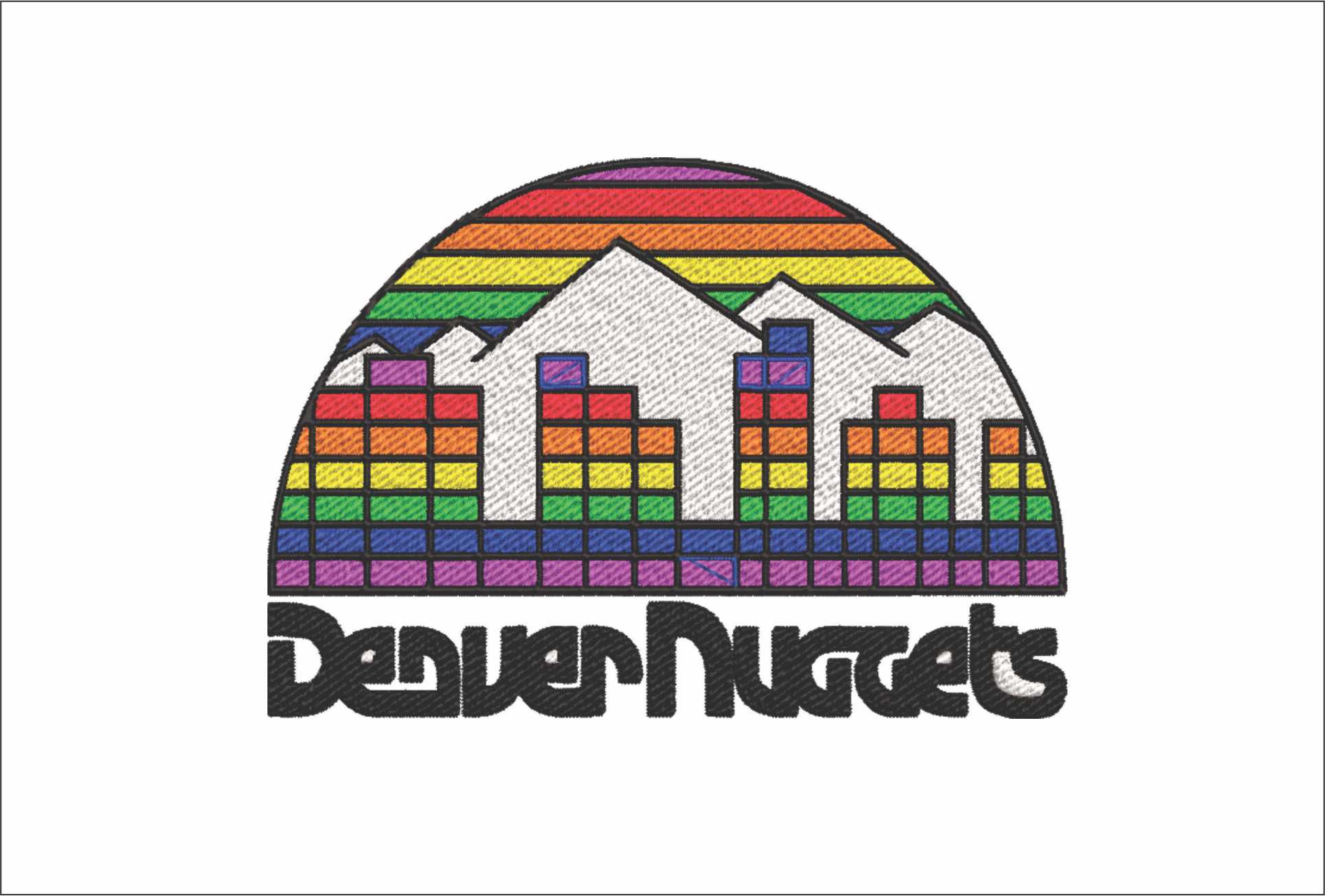 Denver Rockets 1981 NBA Logo  embroidery design - McNichols Denver Colorado  Arena- embroidery  machine pattern embroidery file - instant download