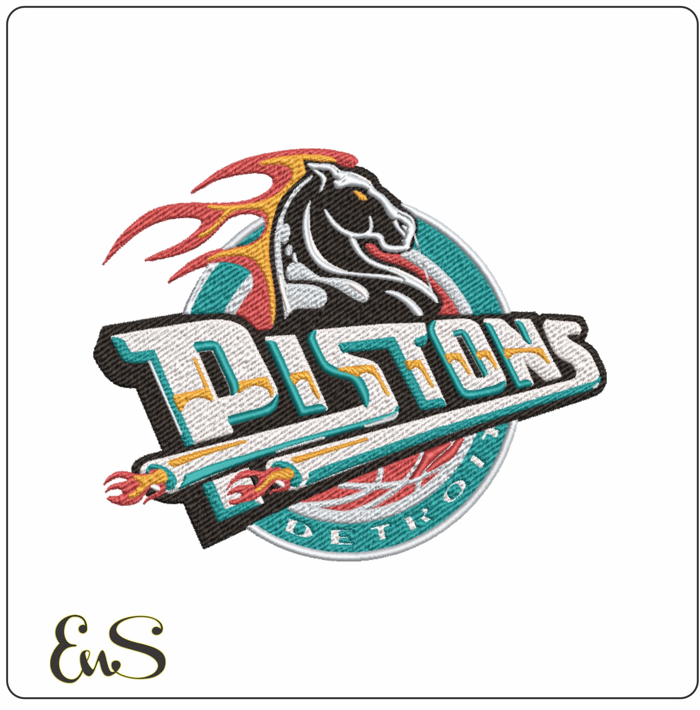 Detroit Pistons 1996 NBA Logo embroidery design -Little Caesars Arena- embroidery machine pattern embroidery file - instant download