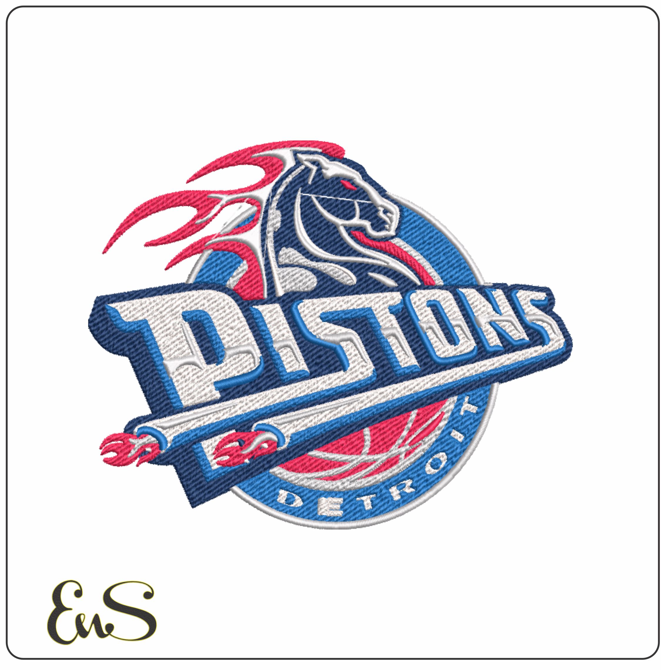 Detroit Pistons 2001 NBA Logo embroidery design -Little Caesars Arena- embroidery machine pattern embroidery file - instant download