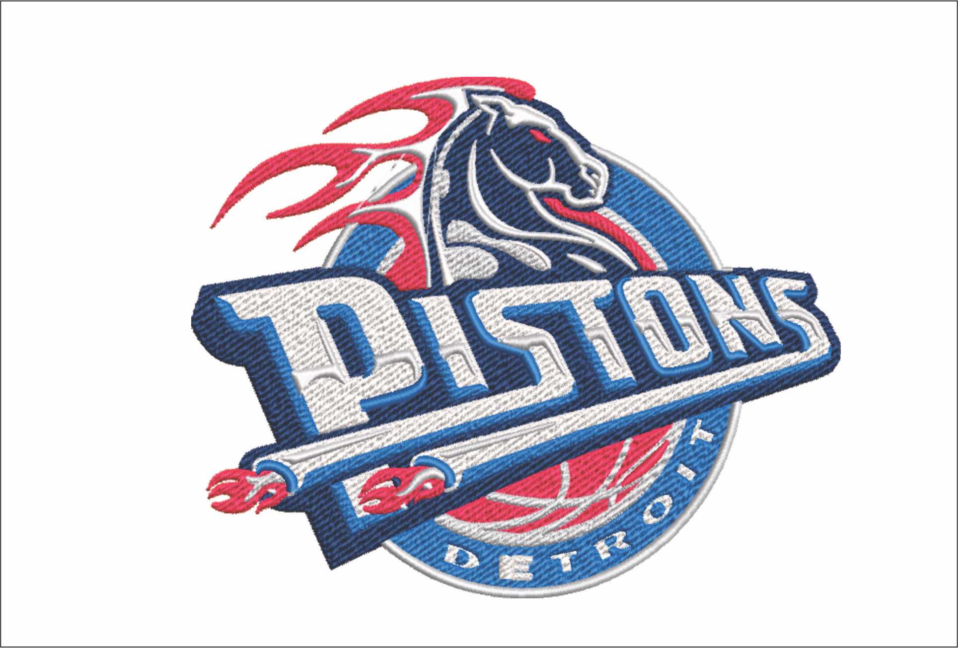 Detroit Pistons 2001 NBA Logo  embroidery design -Little Caesars Arena- embroidery  machine pattern embroidery file - instant download