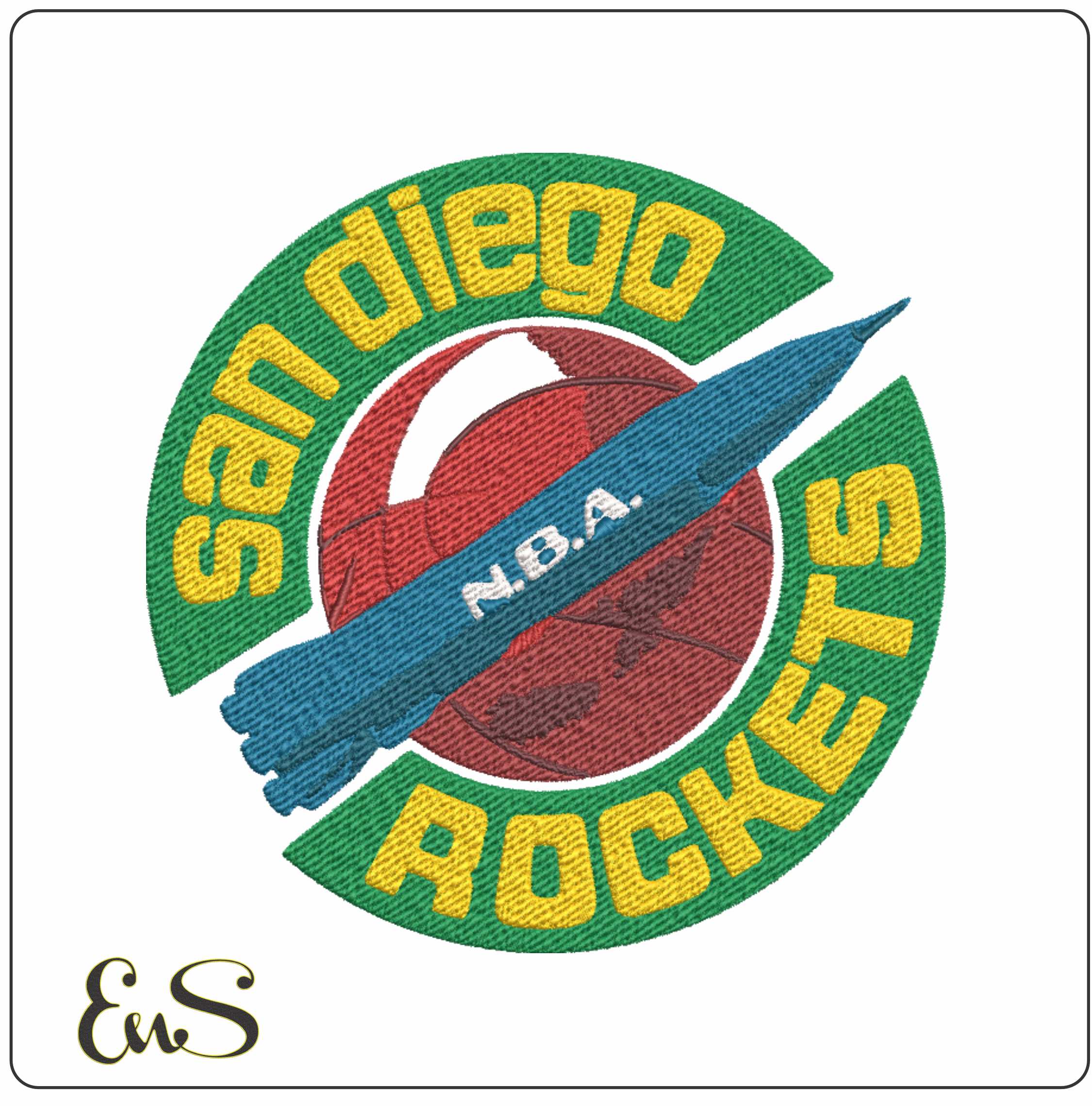 Houston Rockets 1967 NBA Logo embroidery design -Toyota Center Arena- embroidery machine pattern embroidery file - instant download