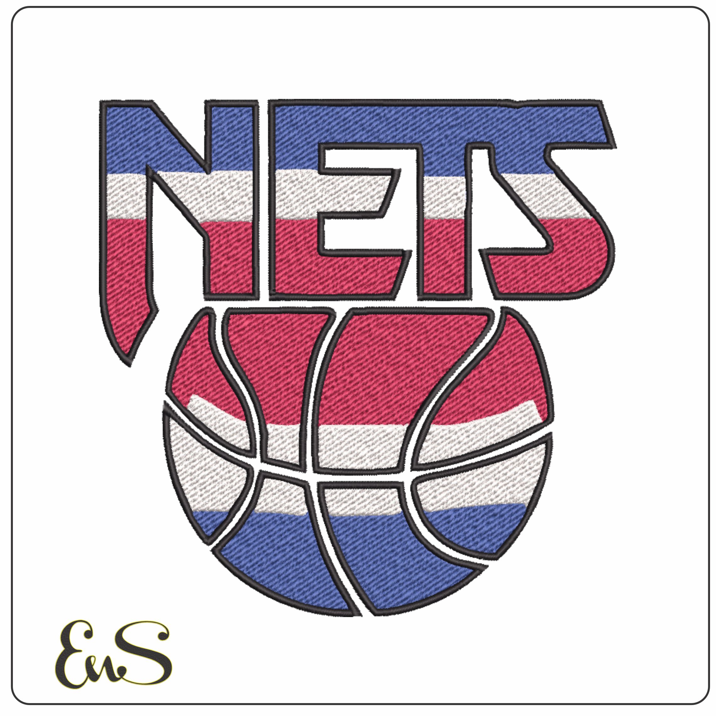 New Jersey Nets 1990-1997 NBA Logo  embroidery design -Barclays Center Arena- embroidery  machine pattern embroidery file - instant download