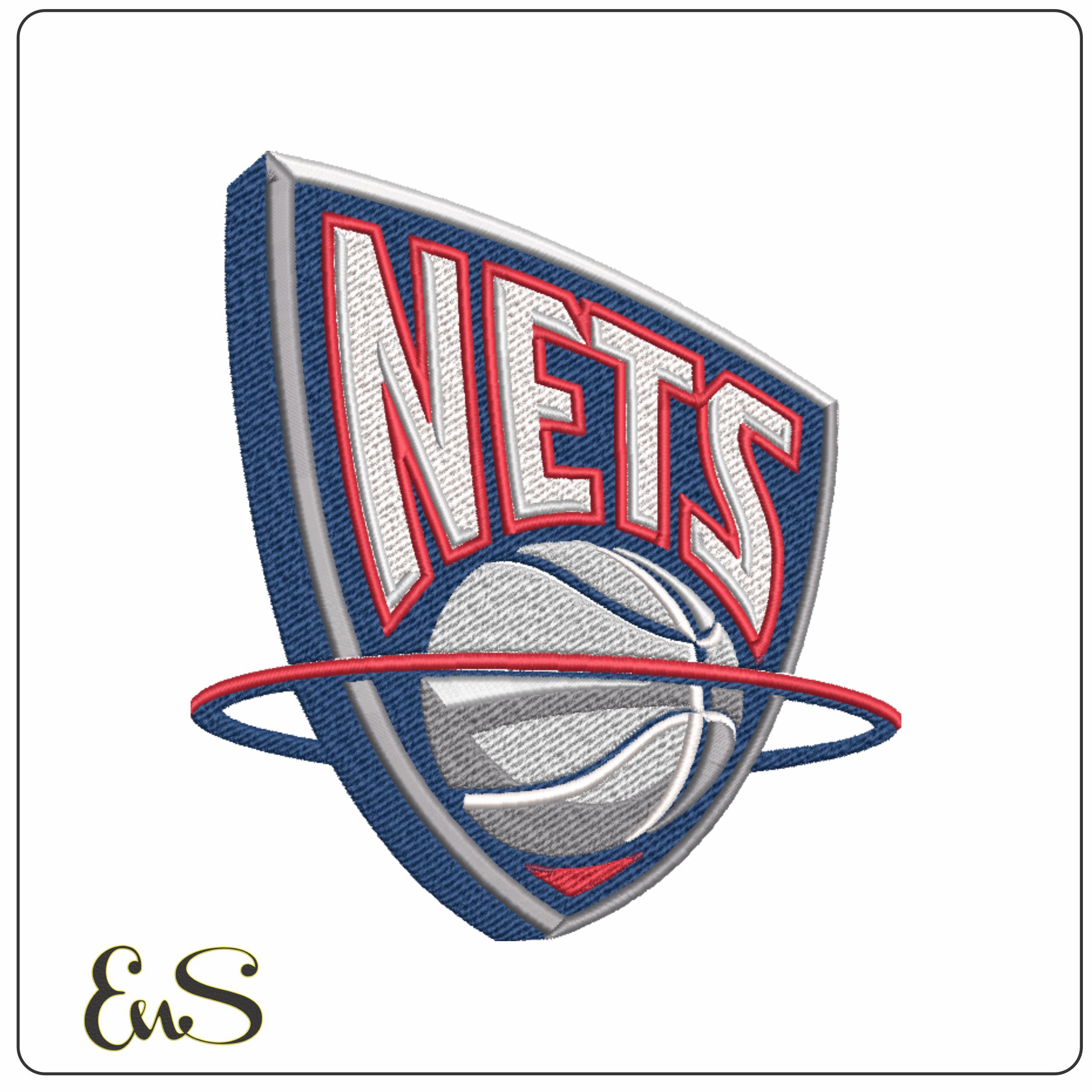 New Jersey Nets 1997-2012 NBA Logo  embroidery design -Barclays Center Arena- embroidery  machine pattern embroidery file - instant download