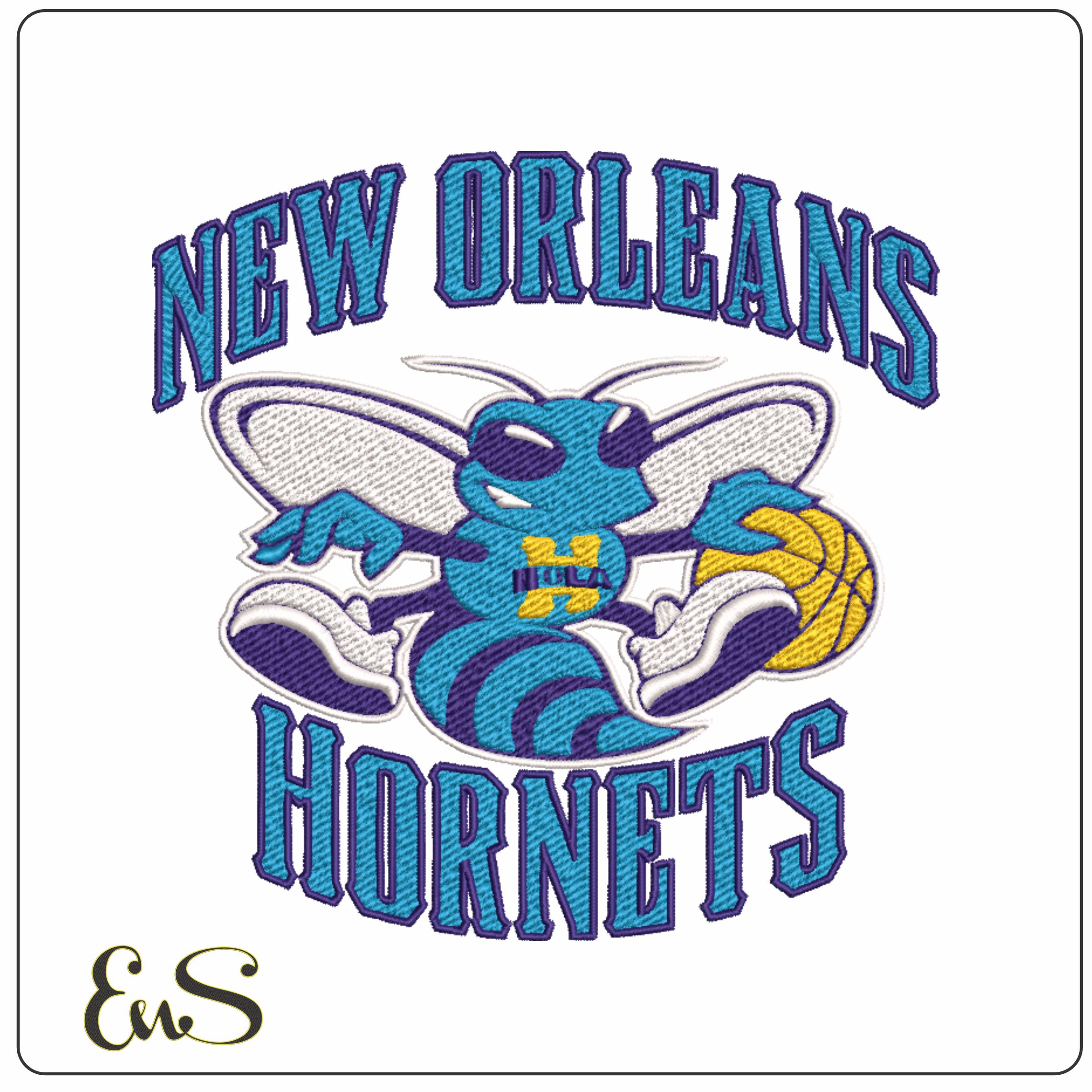 New Orleans Hornets 2008 NBA Logo  embroidery design -Smoothie King Center Arena- embroidery  machine pattern embroidery file - instant download