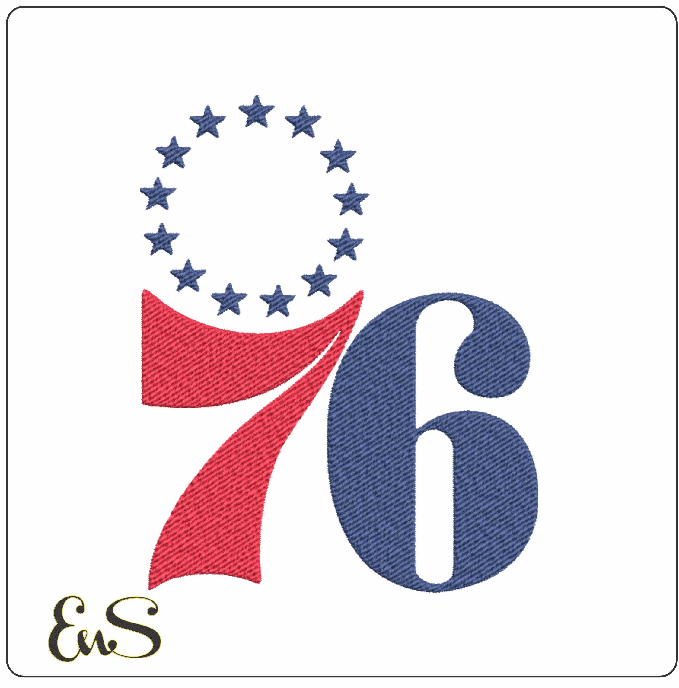 Philadelphia 76ers 1963 NBA Logo  embroidery design -Wells Fargo Center Arena- embroidery  machine pattern embroidery file - instant download