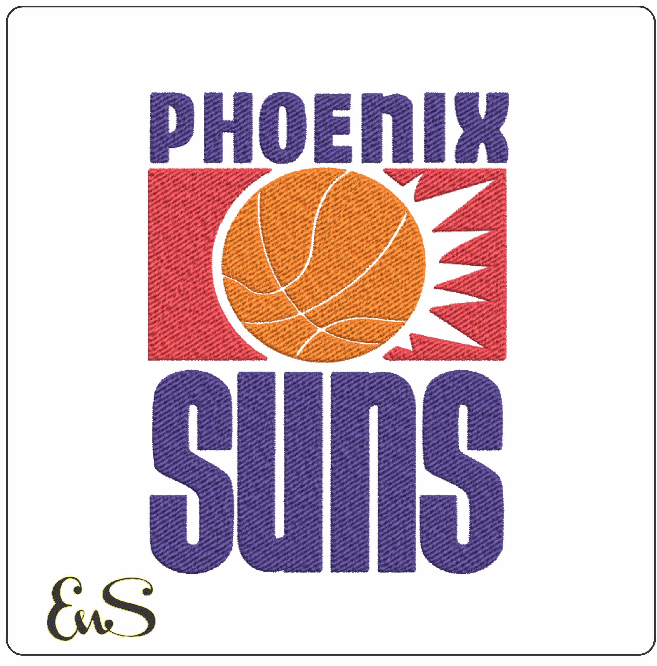 Phoenix Suns 1968 NBA Logo  embroidery design -Footprint Center Arena- embroidery  machine pattern embroidery file - instant download