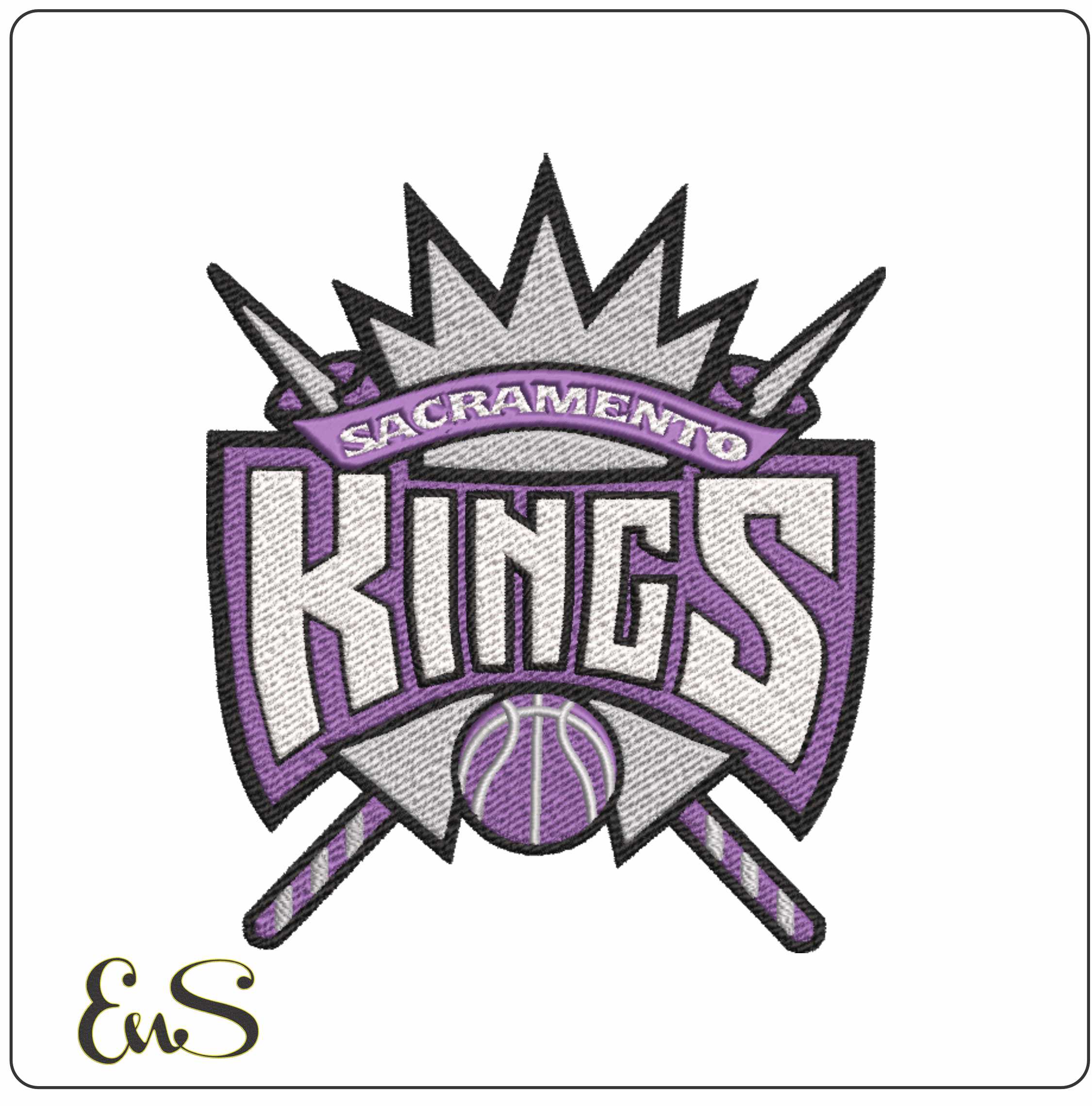Sacramento Kings 1994 NBA Logo  embroidery design -Golden 1 Center Arena- embroidery  machine pattern embroidery file - instant download