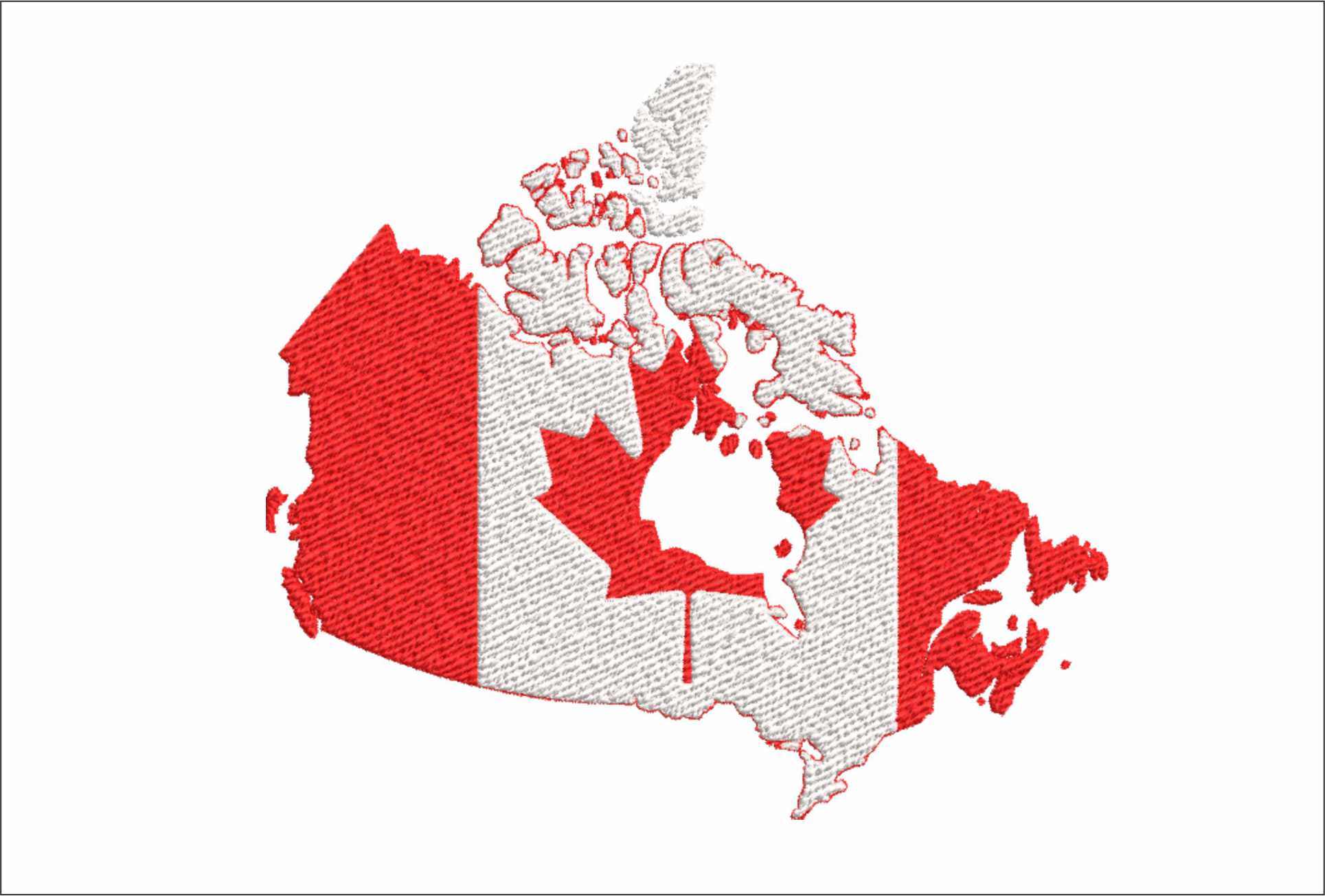 Canadian Flag in the outline of the country, National Flag, Maple Leaf, l'Unifolie, 11 pointed maple leaf, red and white